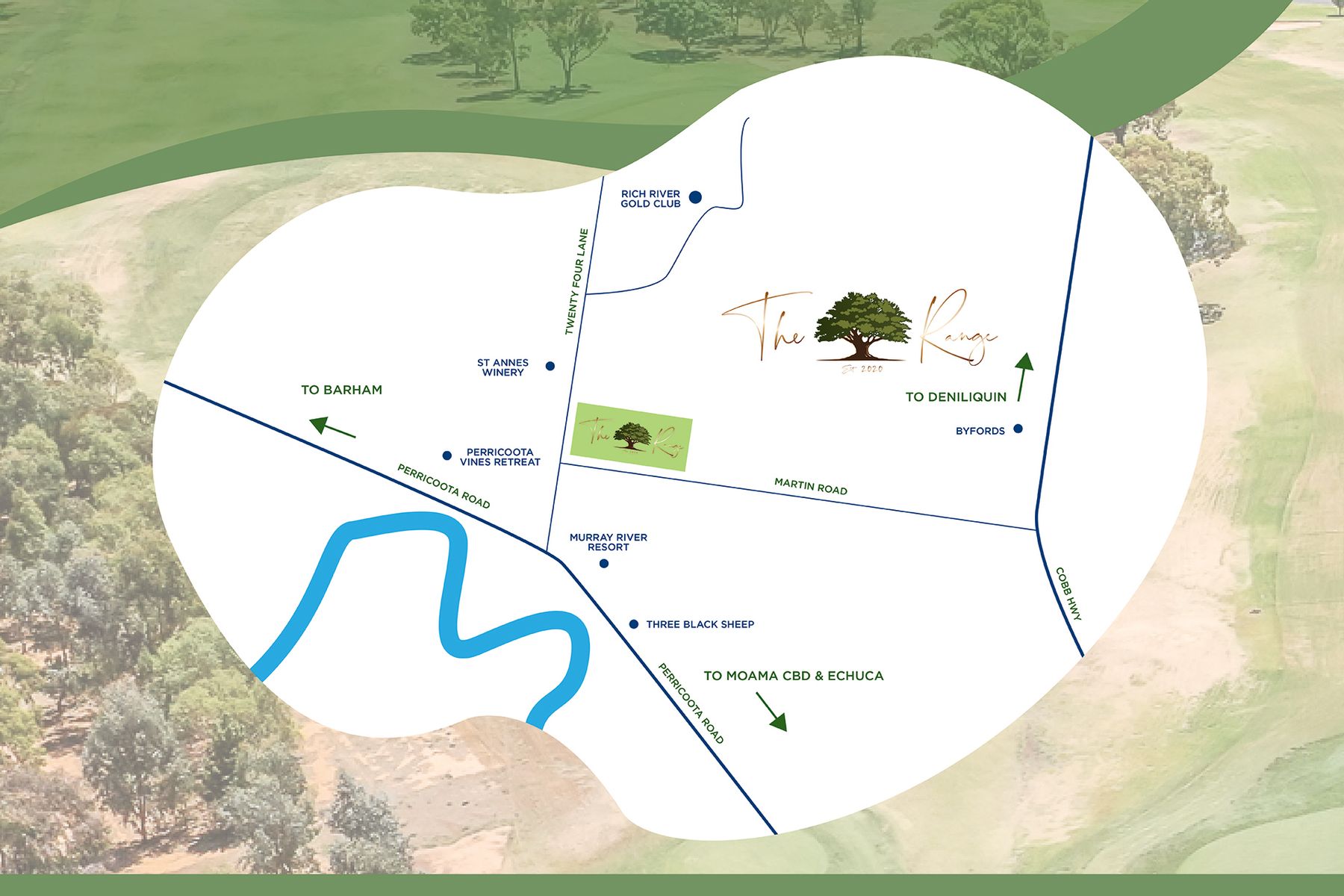 The Range Estate - Moama Location Map