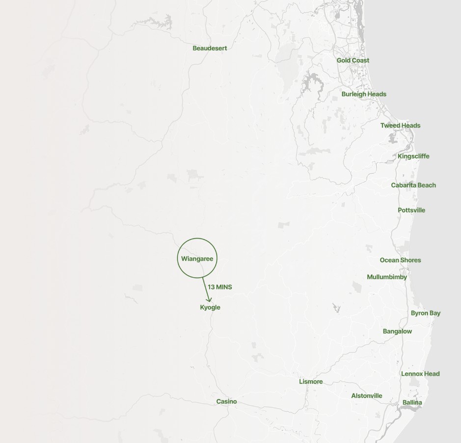 The Ranges - Wiangaree Location Map