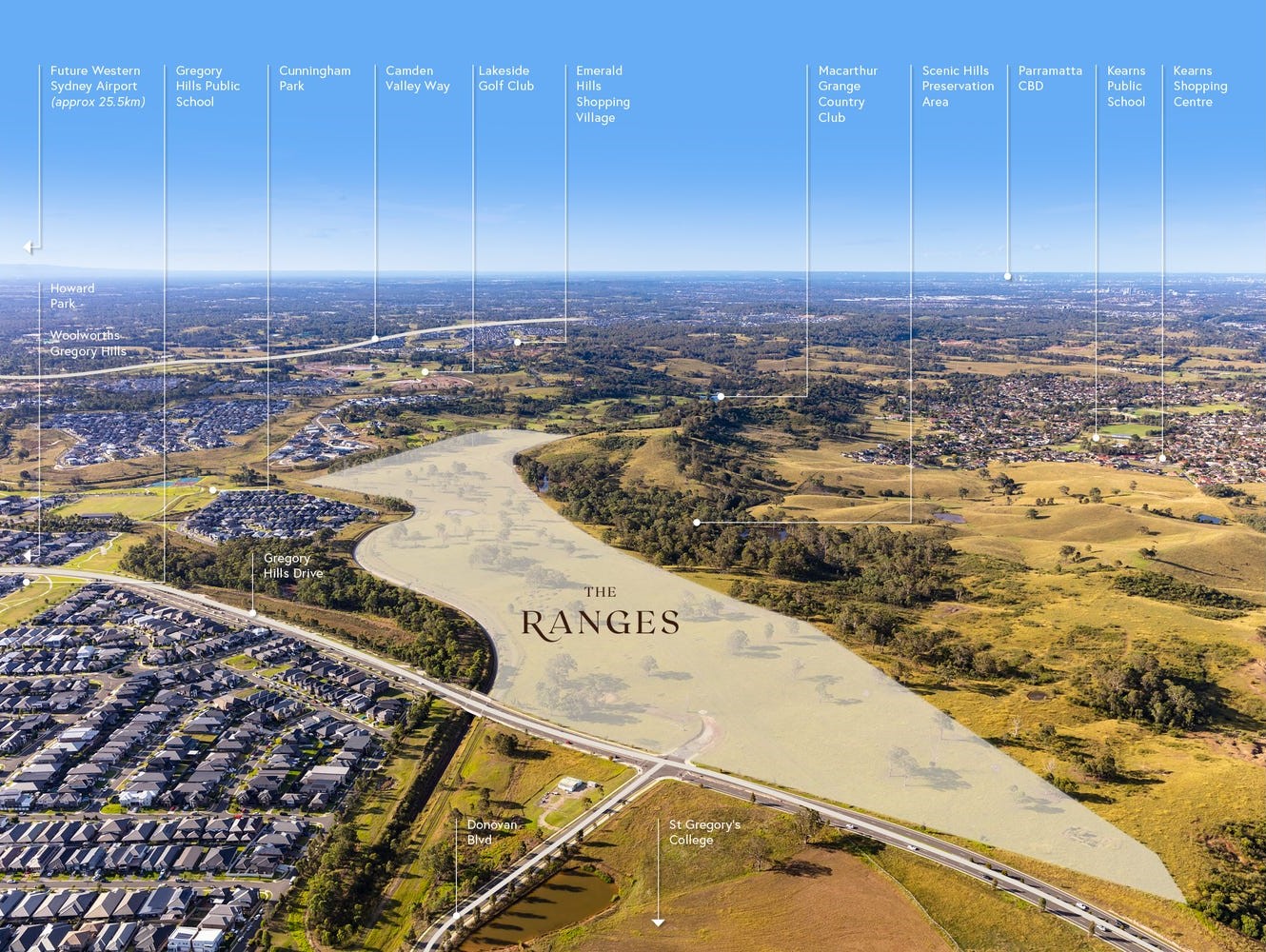 The Ranges Estate - Gledswood Aerial