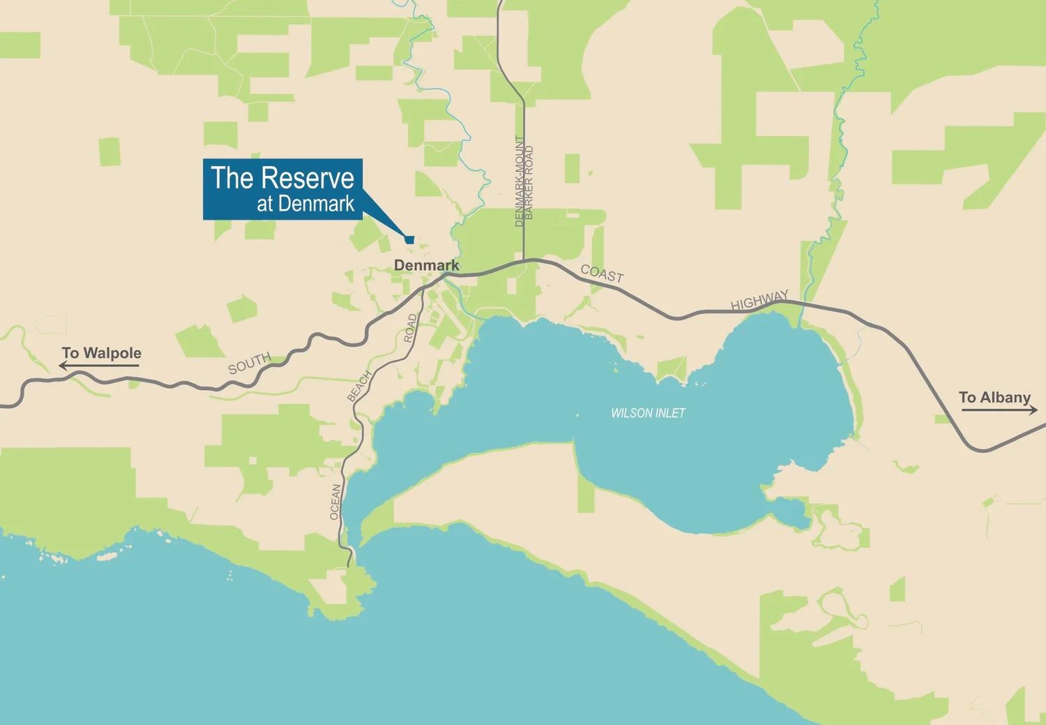 The Reserve Estate - Denmark Location Map