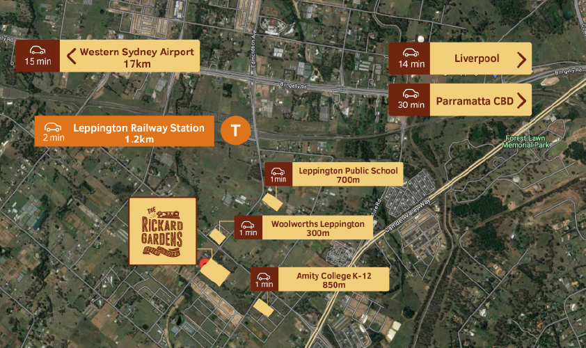 The Rickard Gardens Estate - Lepping Location Map