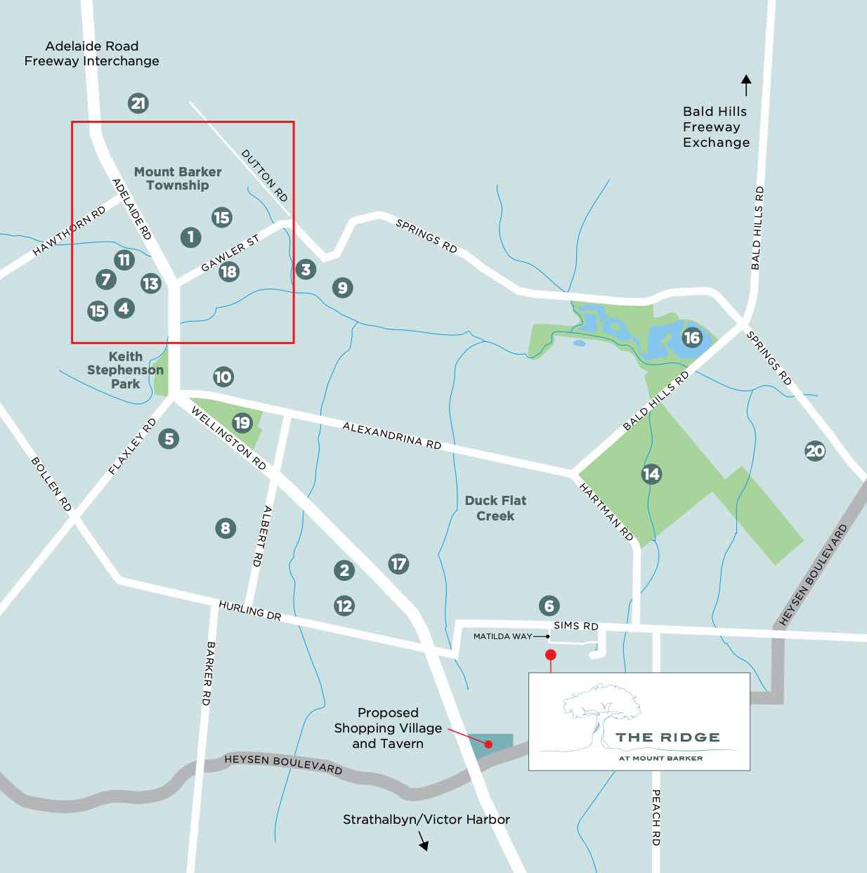 The Ridge Estate - Mount Barker Location m Location Map