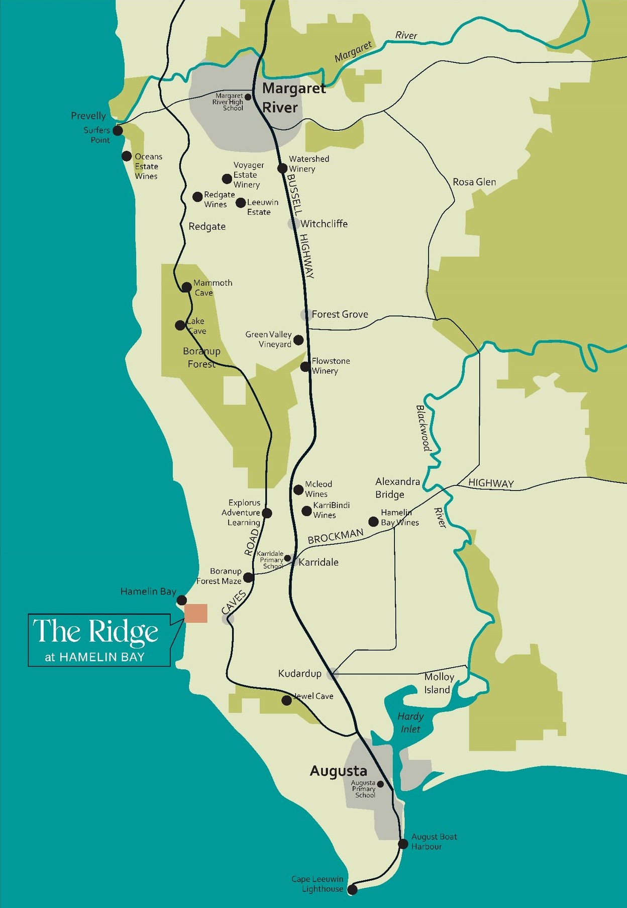 The Ridge at Hamelin Bay Estate - Hamelin Bay Location Map