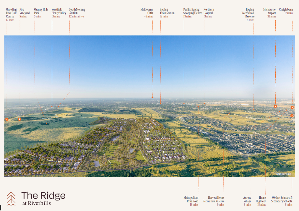 The Ridge at Riverhills Estate - South Morang - Wollert Aerial
