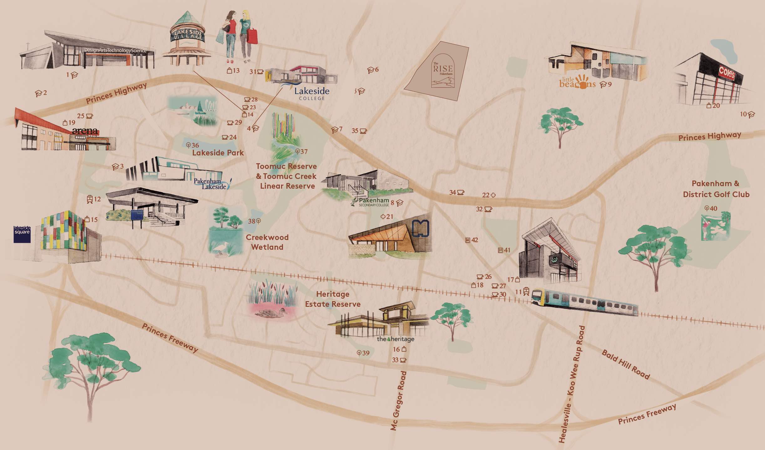 The Rise Estate - Pakenham Location Map