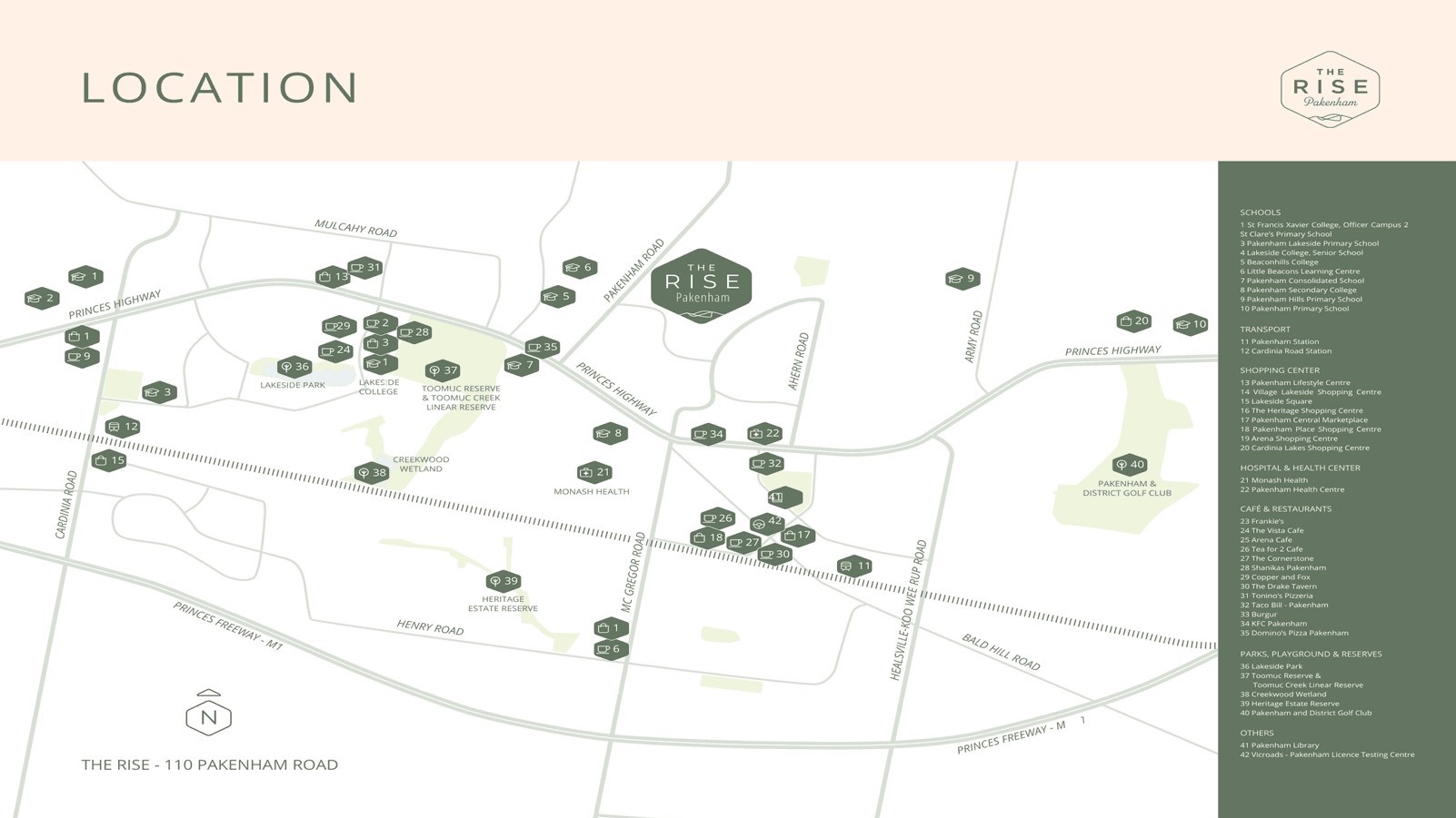 The Rise Estate - Pakenham Location Map