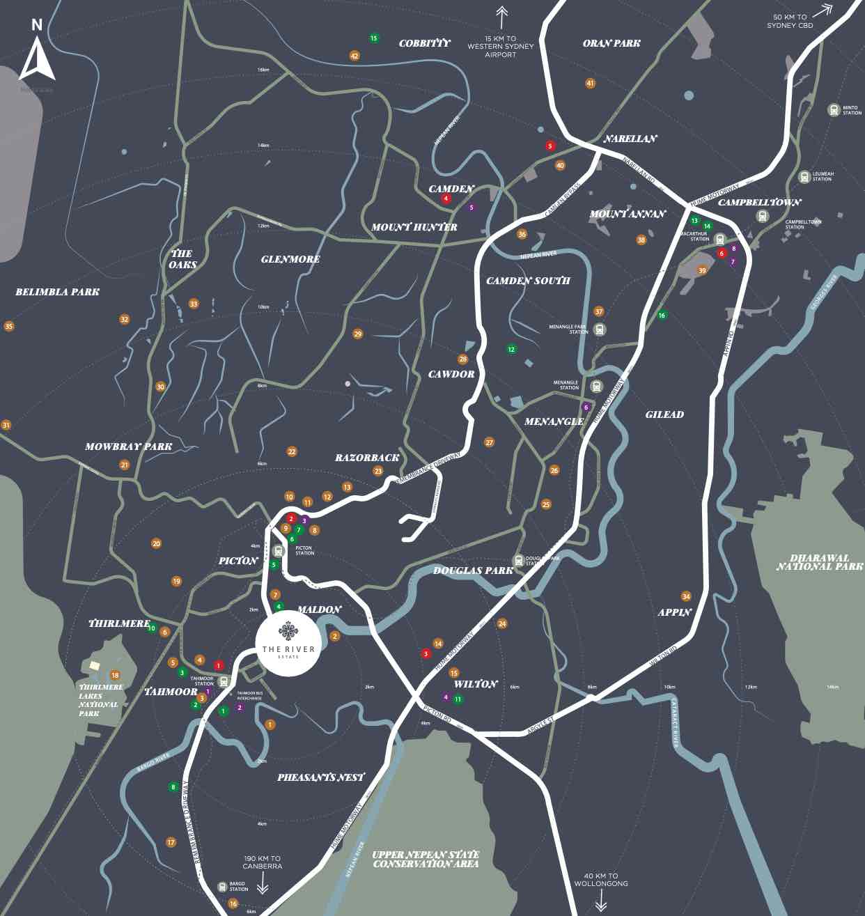 The River Estate - Tahmoor Location map