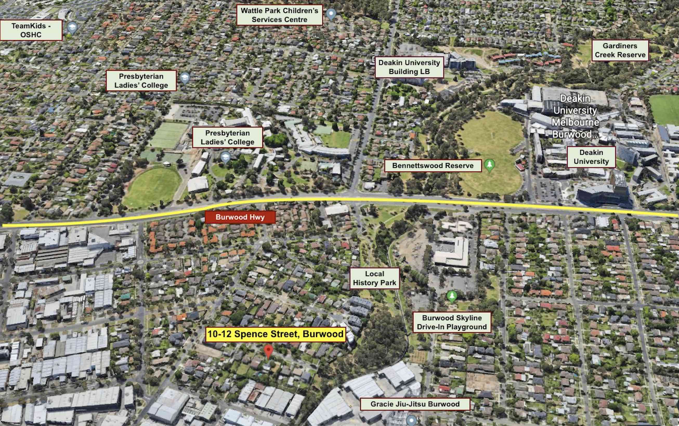 The Spence Estate - Burwood Aerial