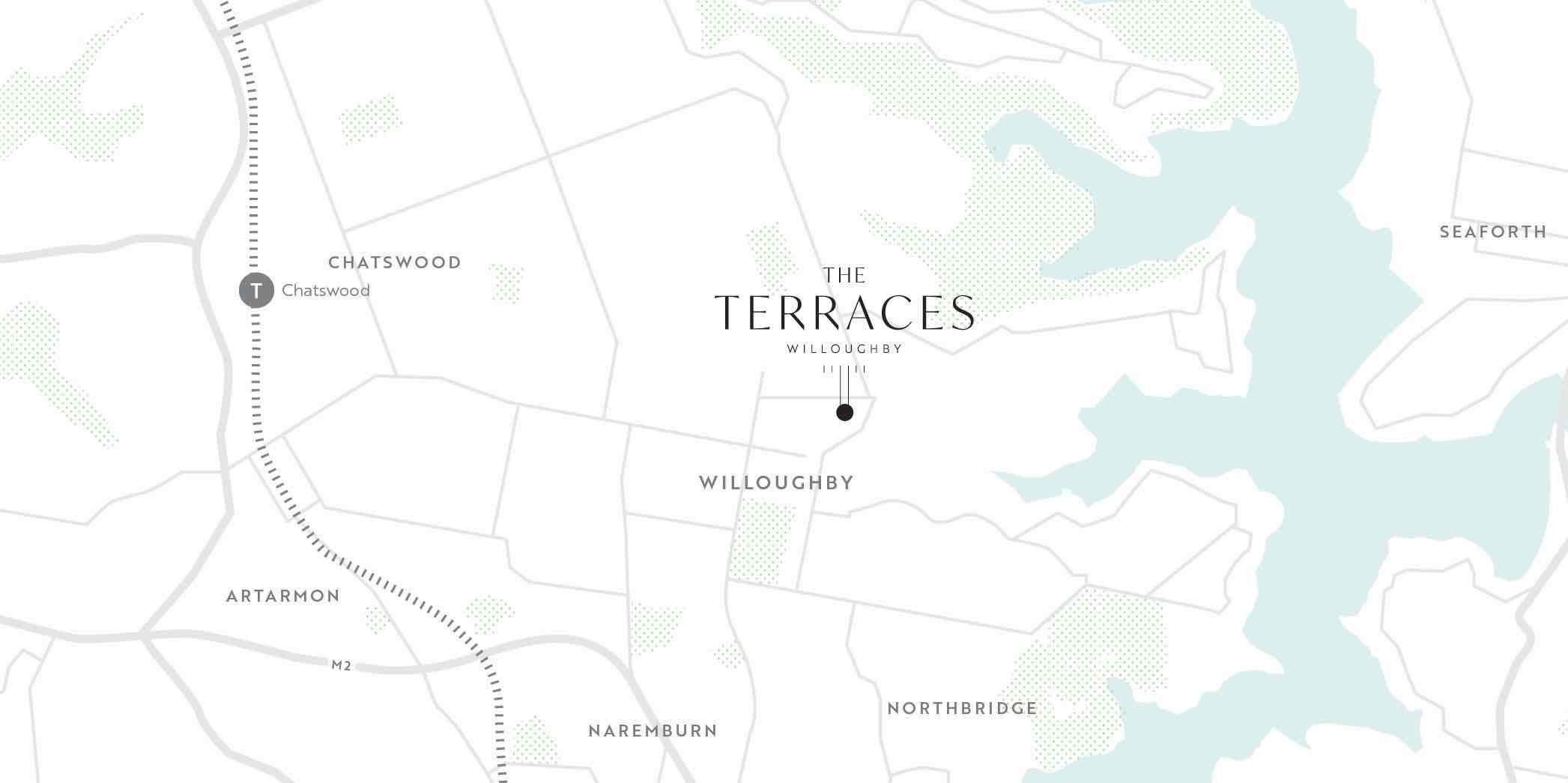 The Terraces Estate - Willoughby Location map