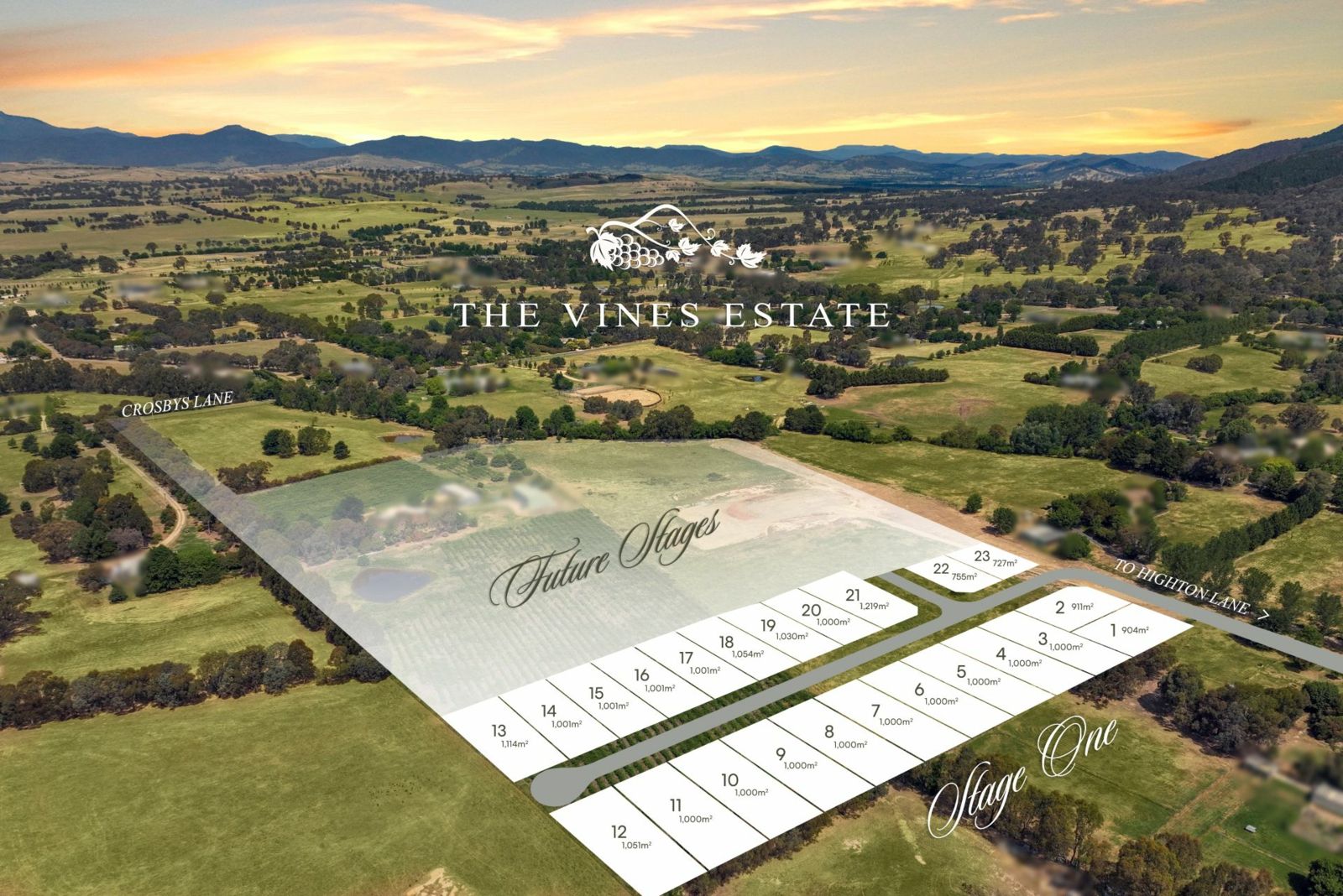 The Vines Estate - Mansfield Aerial