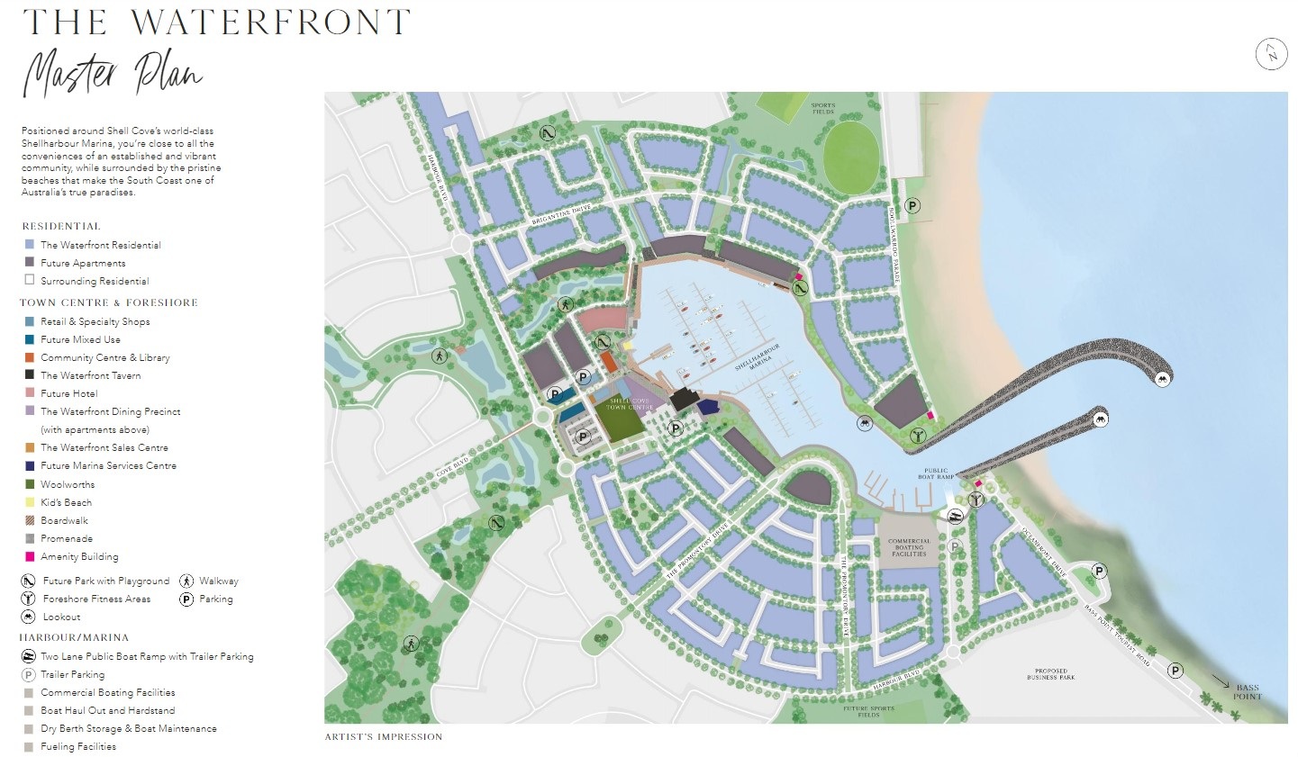The Waterfront Estate - Shell Cove Location Map
