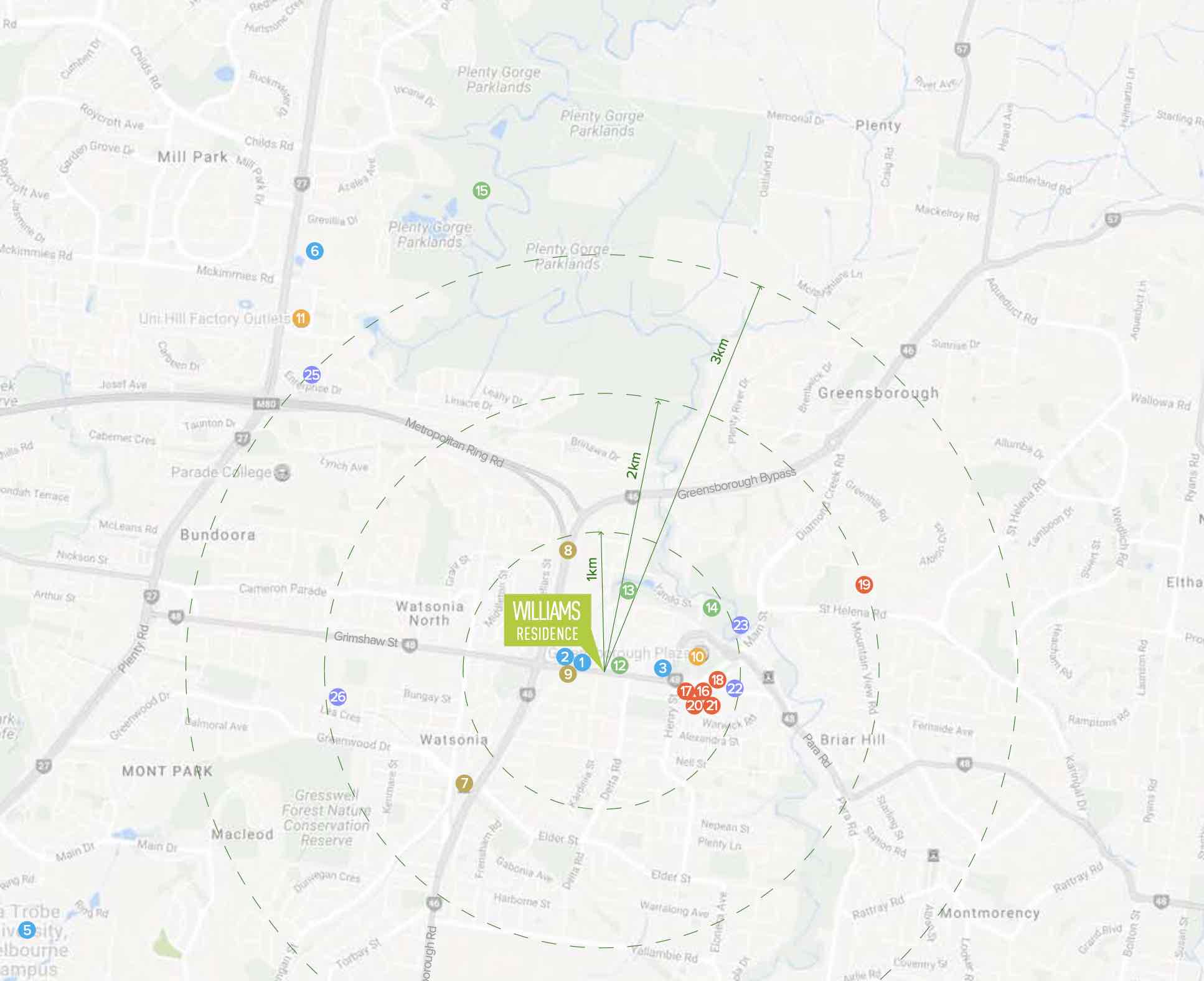 The William Residence - Greensborough Location map