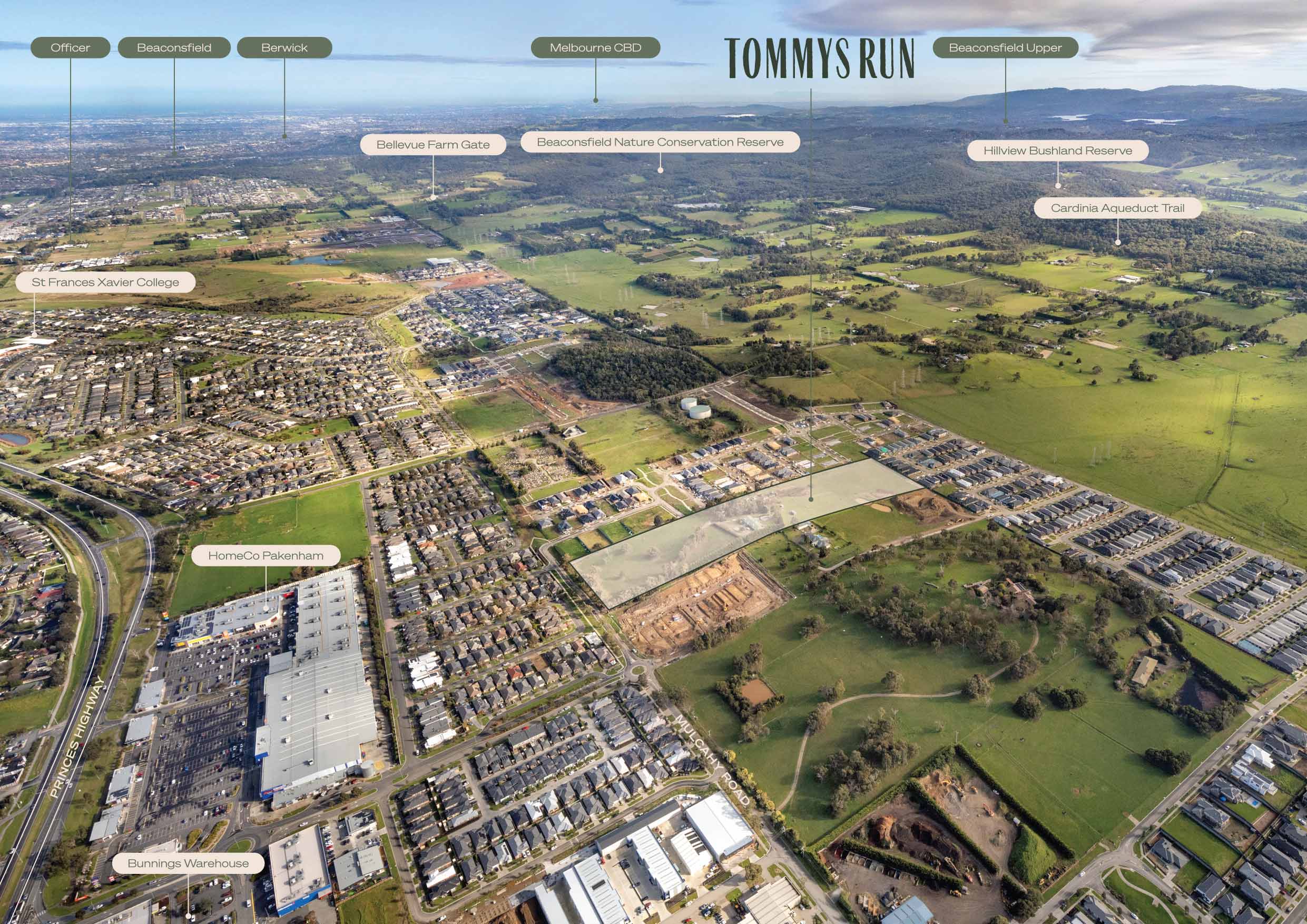 Tommys Run Estate - Pakenham Aerial