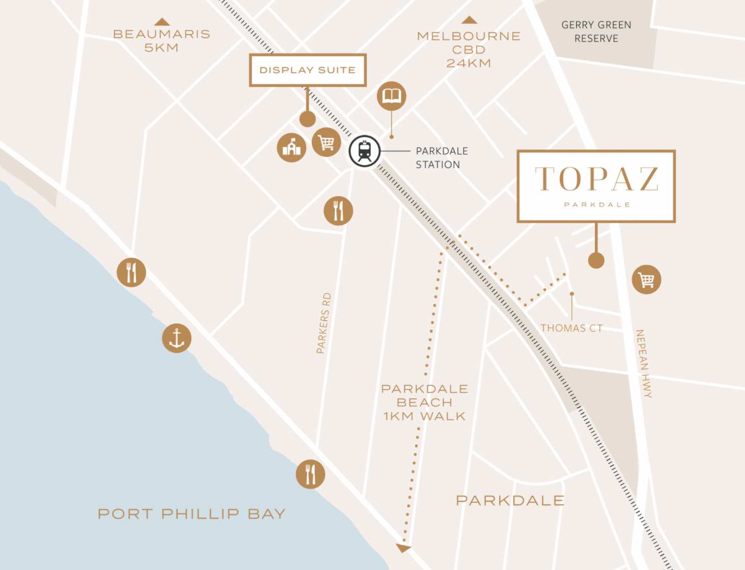 Topaz Estate - Parkdale Location map