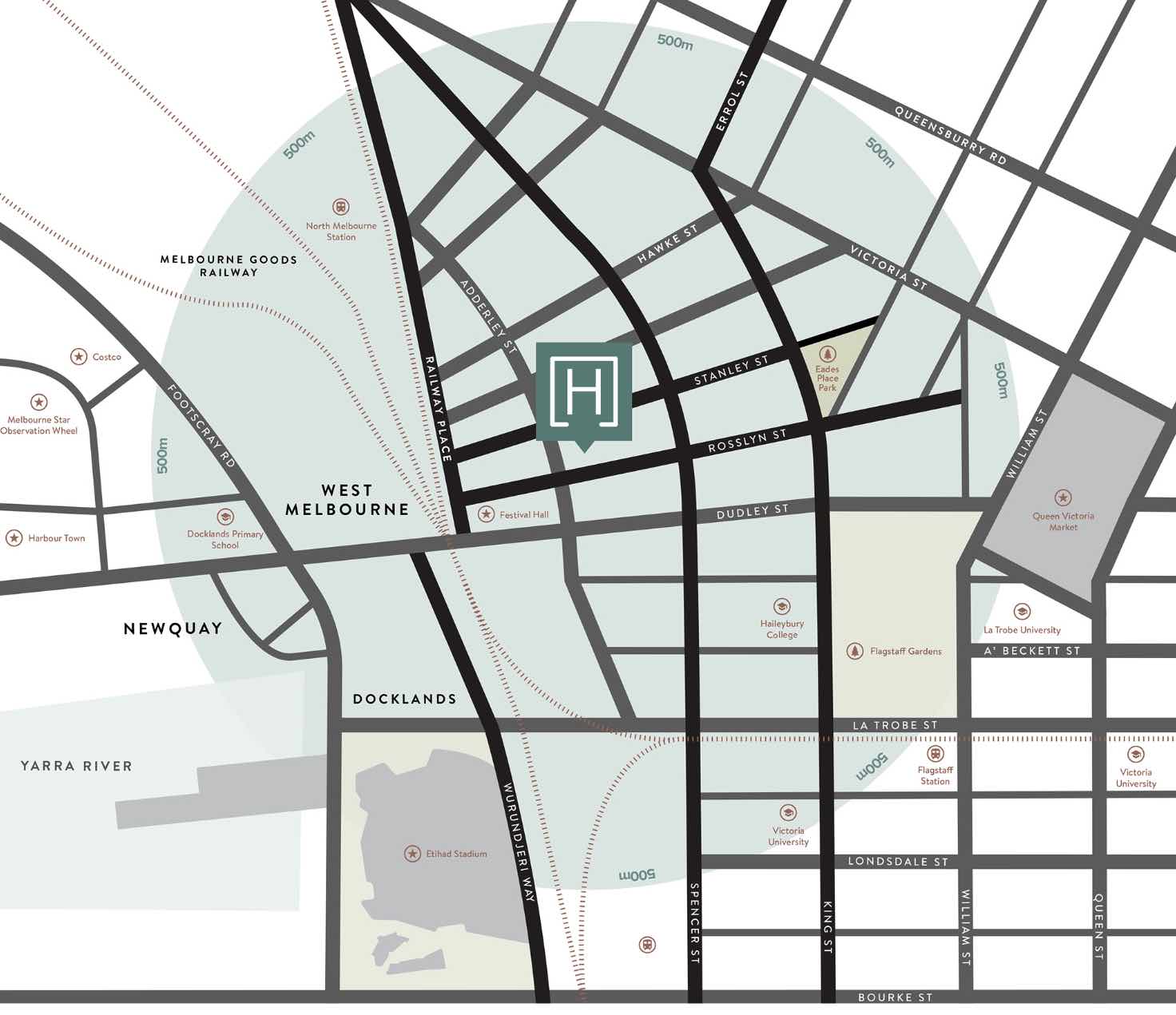 Townhaus Estate - West Melbourne Location map