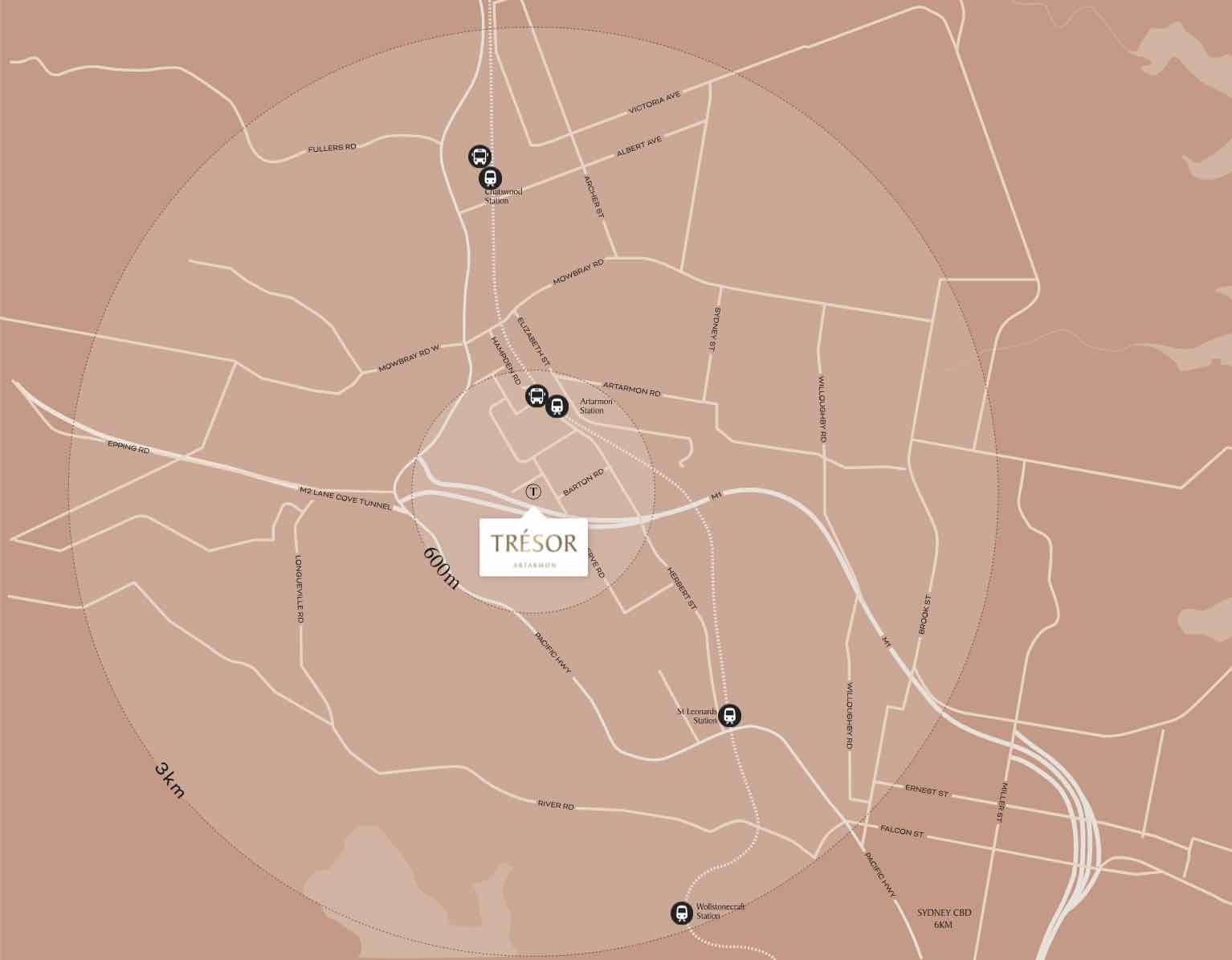 Tresor Estate - Artarmon Location map