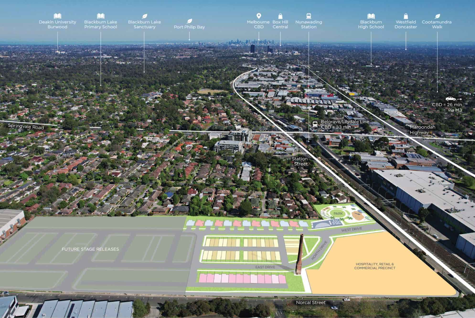 Tunstall Village Estate - Nunawading Aerial