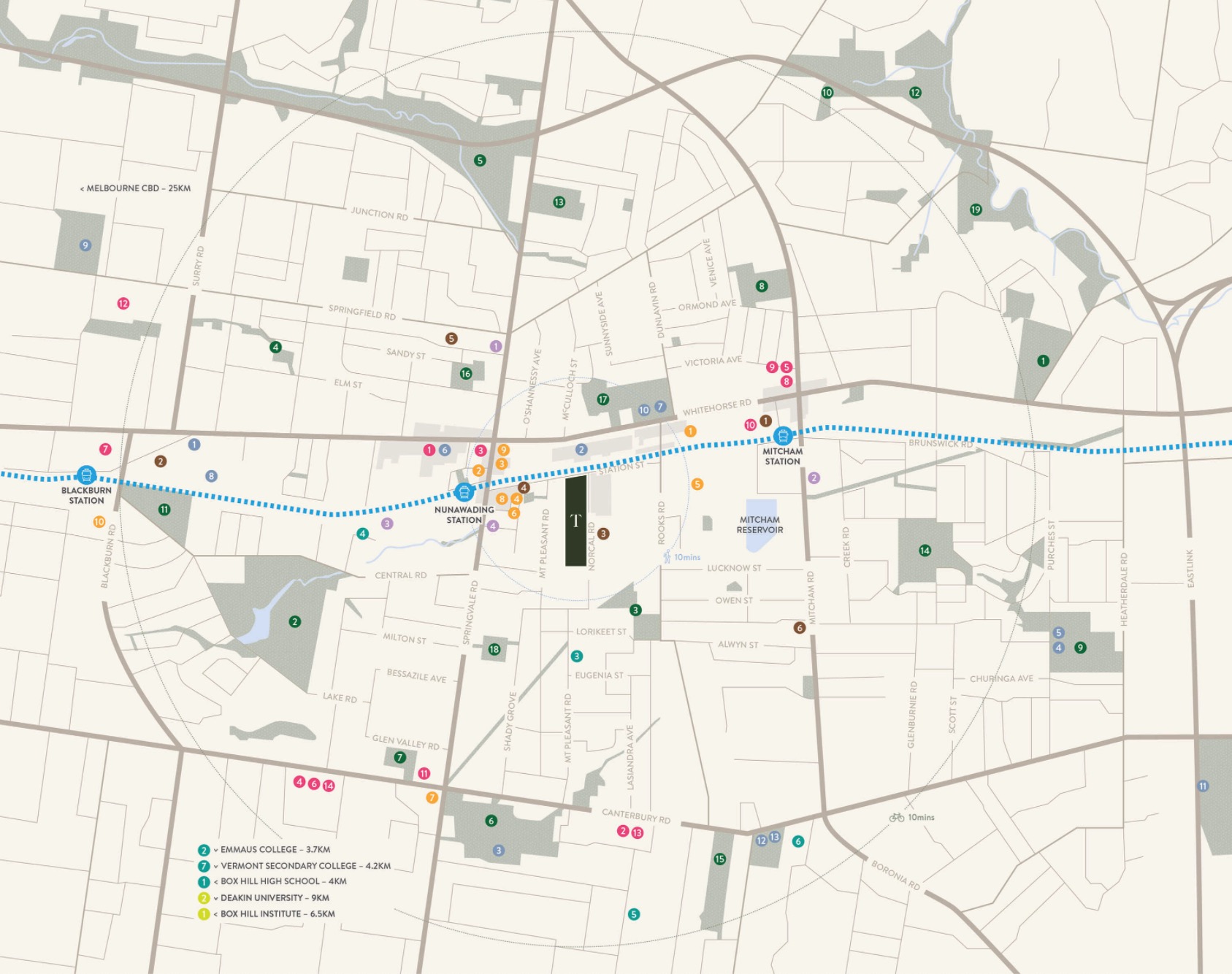 Tunstall Village Estate - Nunawading Location map