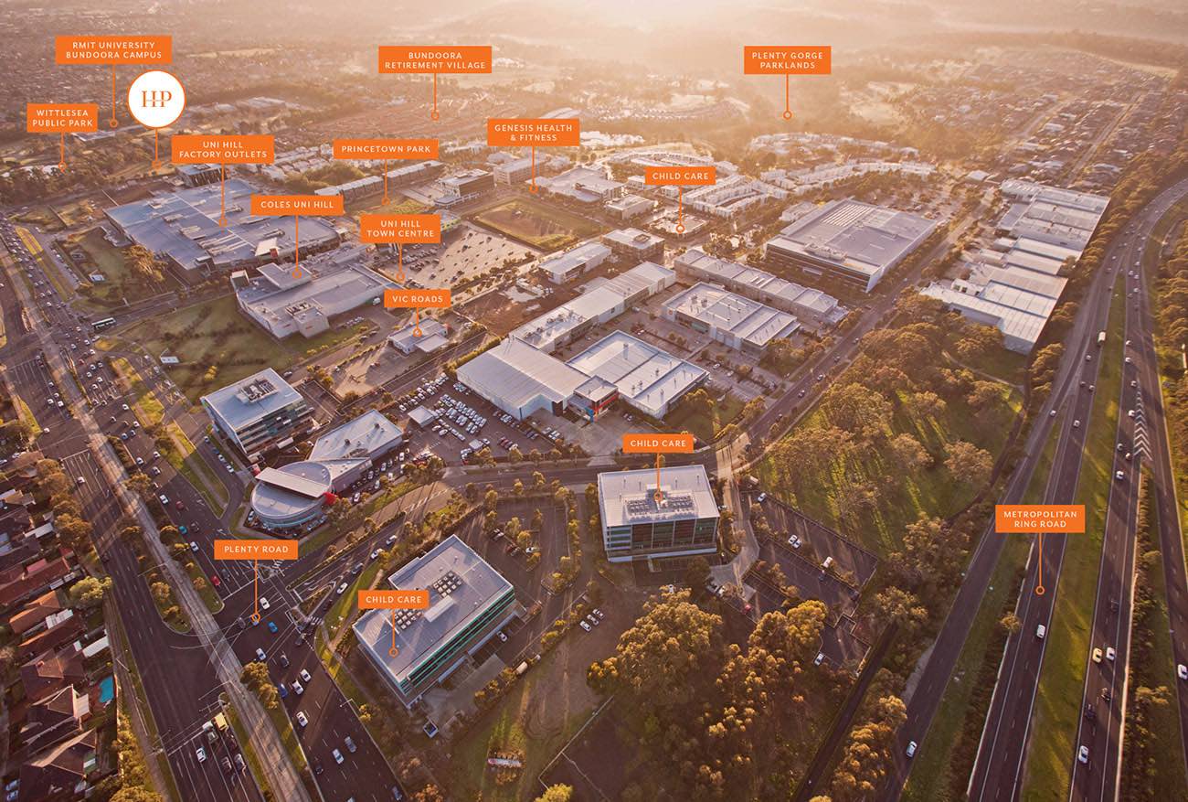 Uni Hill Halcyon Place Estate - Bundoora Aerial
