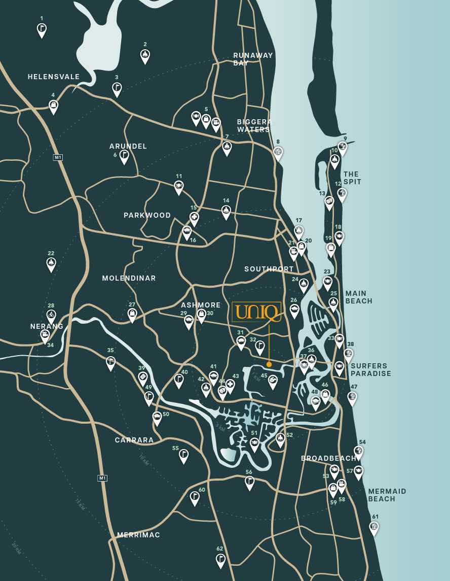 Uniq Estate - Bundall Location Map