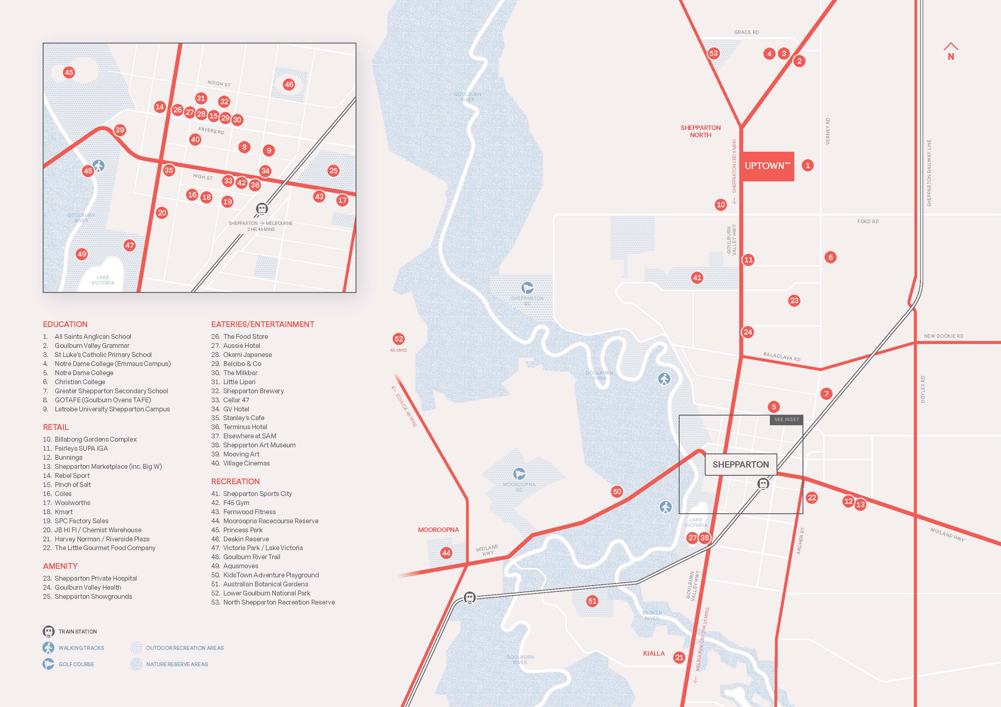 Uptown Estate - Shepparton North Location Map