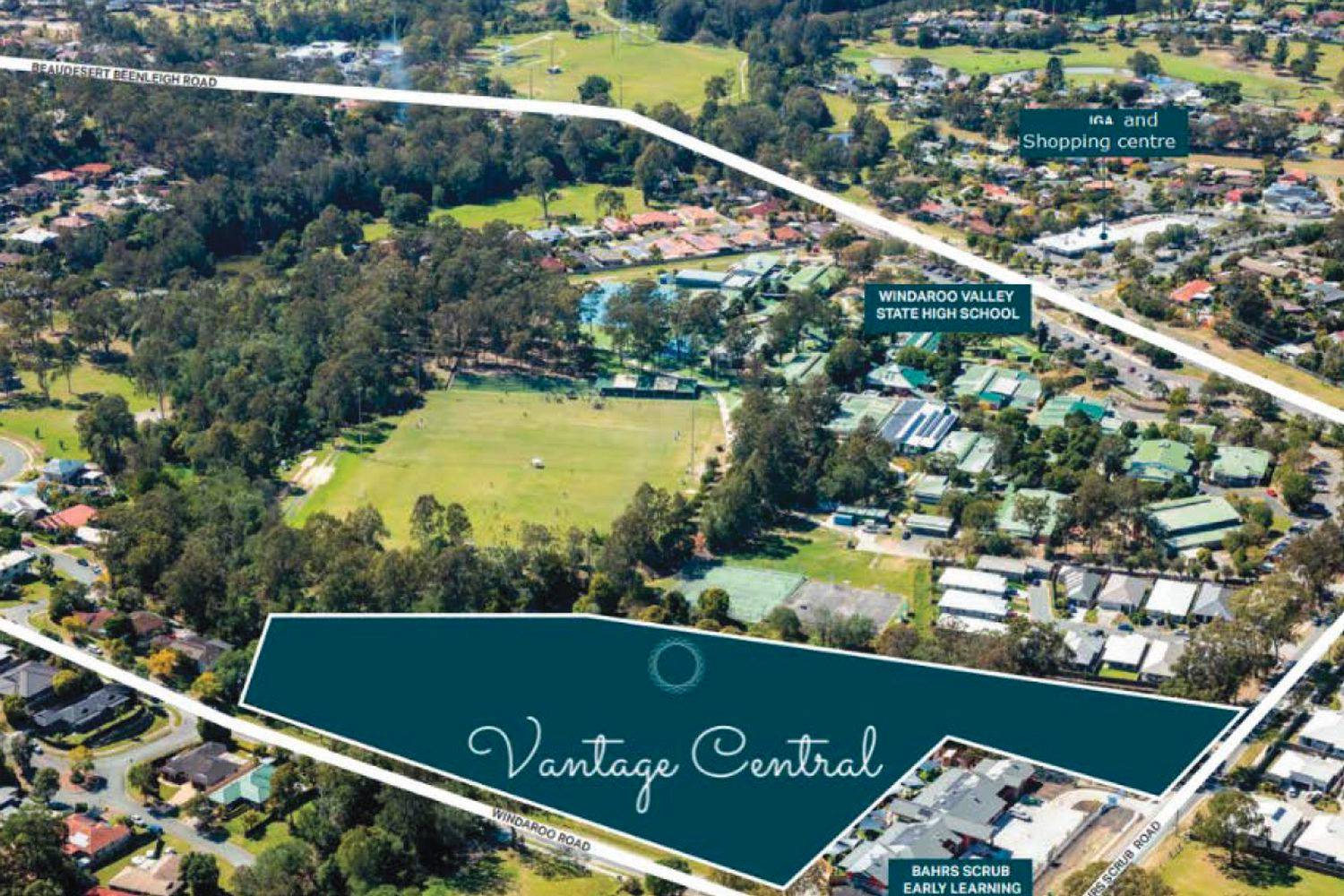 Vantage Central Estate - Bahrs Scrub Aerial