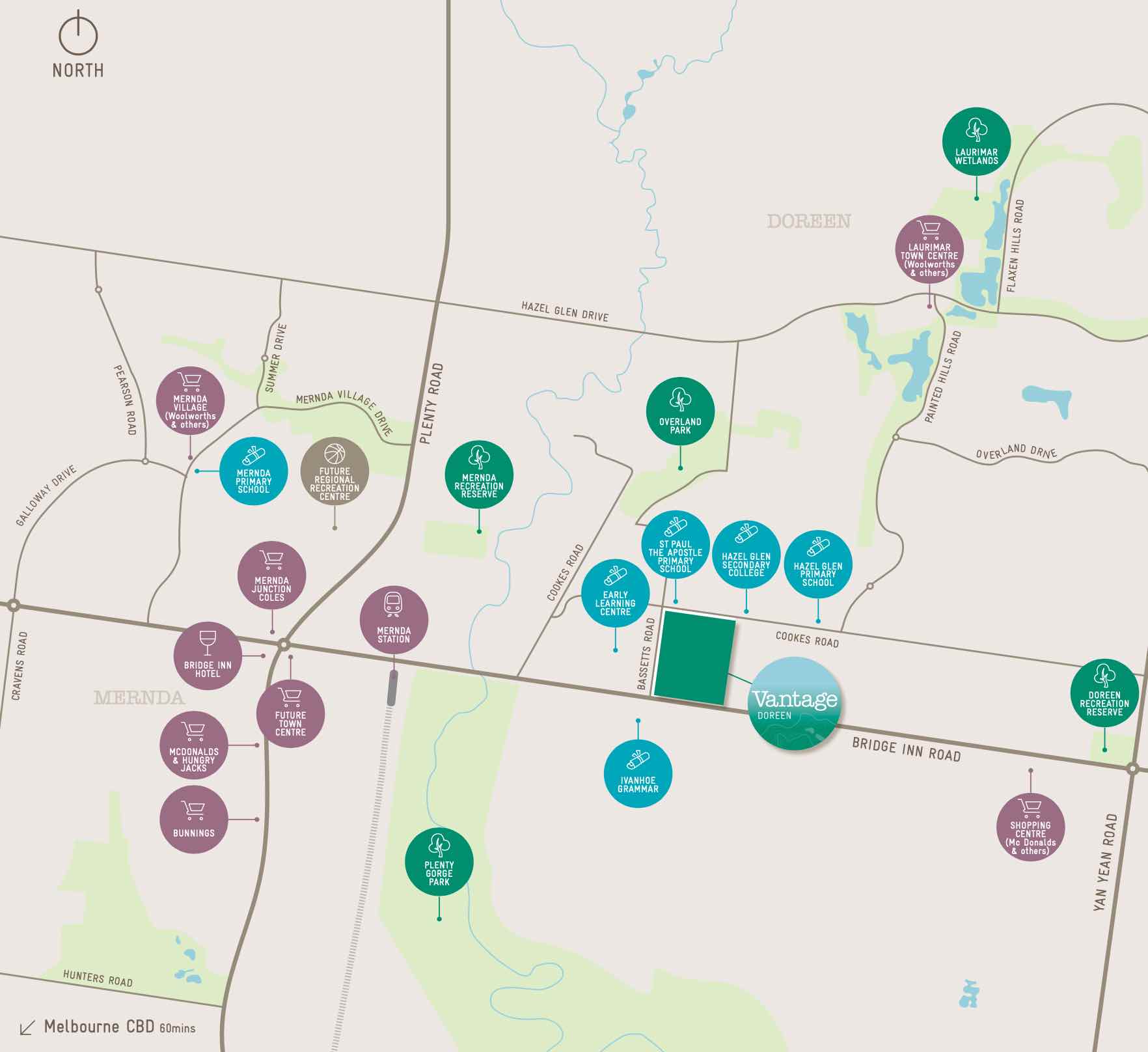 Vantage Estate - Doreen Location map