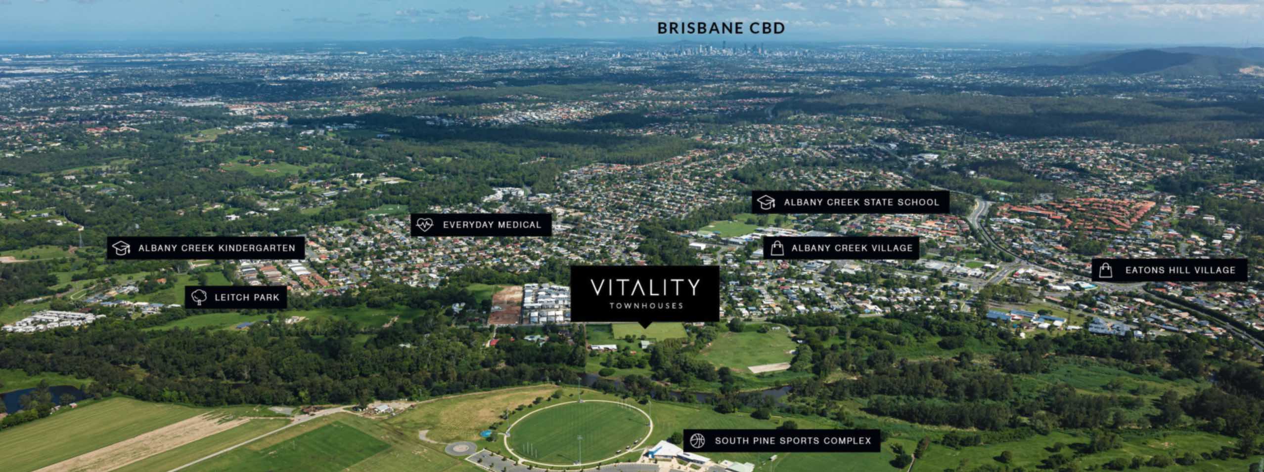 Vitality Townhouses - Albany Creek Aerial