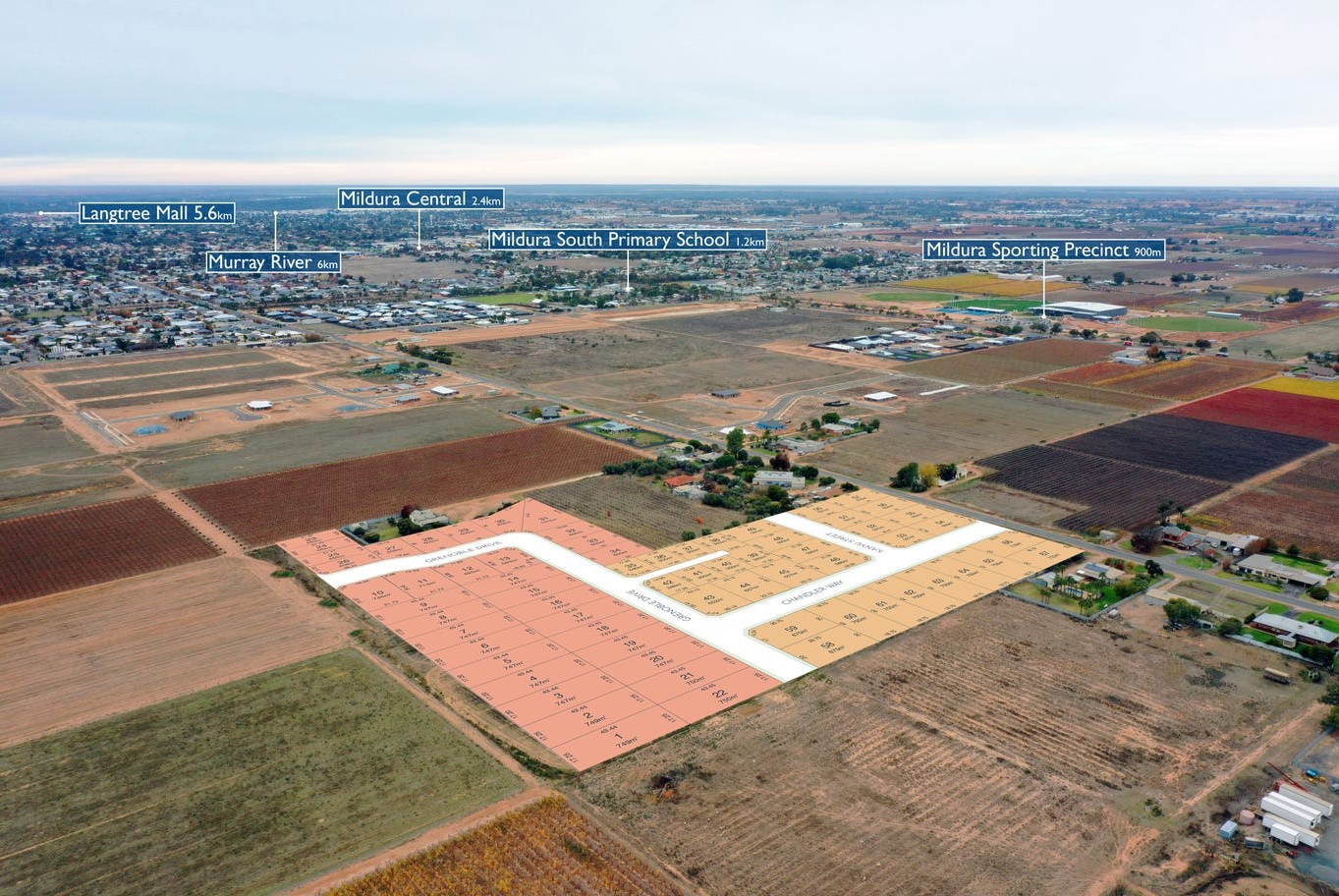 Walnut Grove Estate - Mildura Aerial