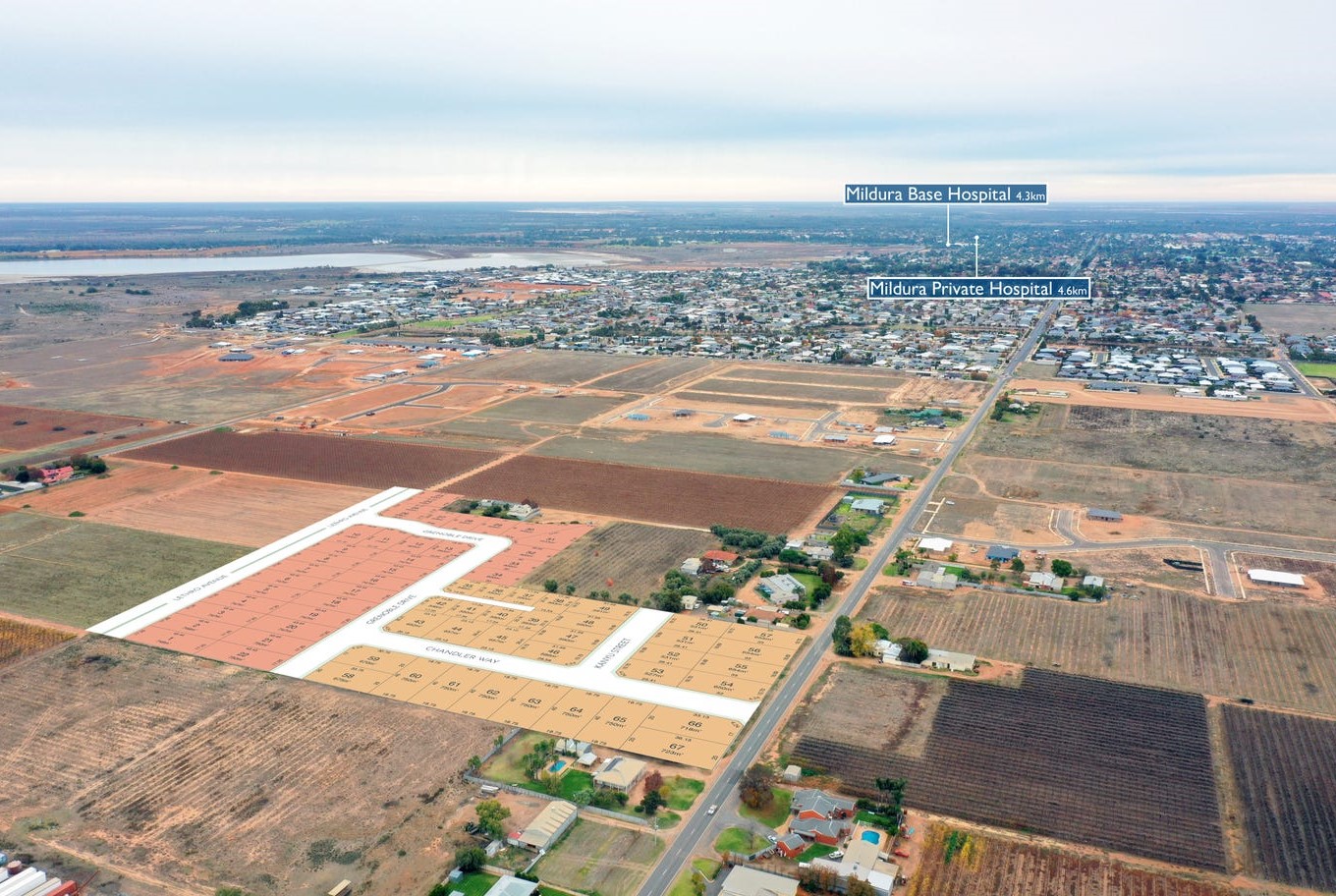 Walnut Grove Estate - Mildura Aerial