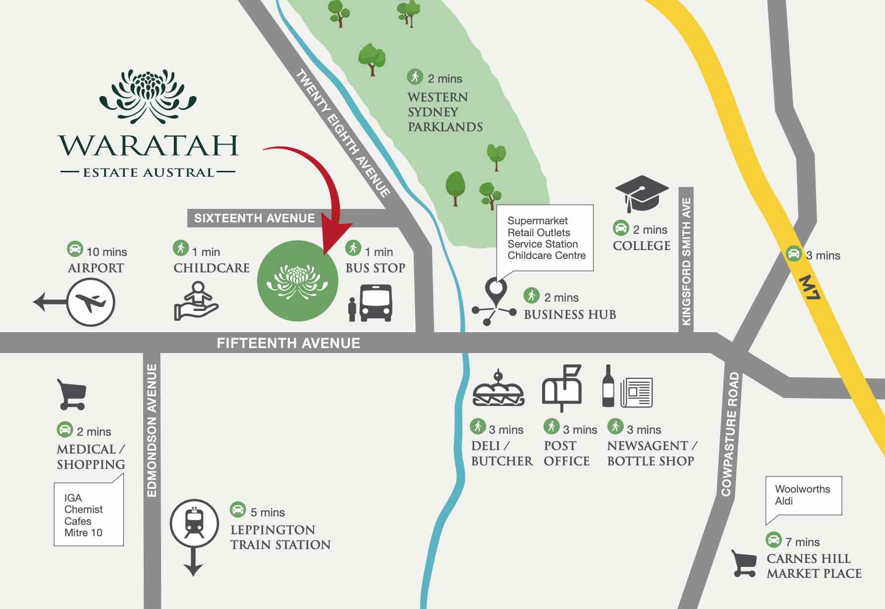 Waratah Estate - Austral Location map