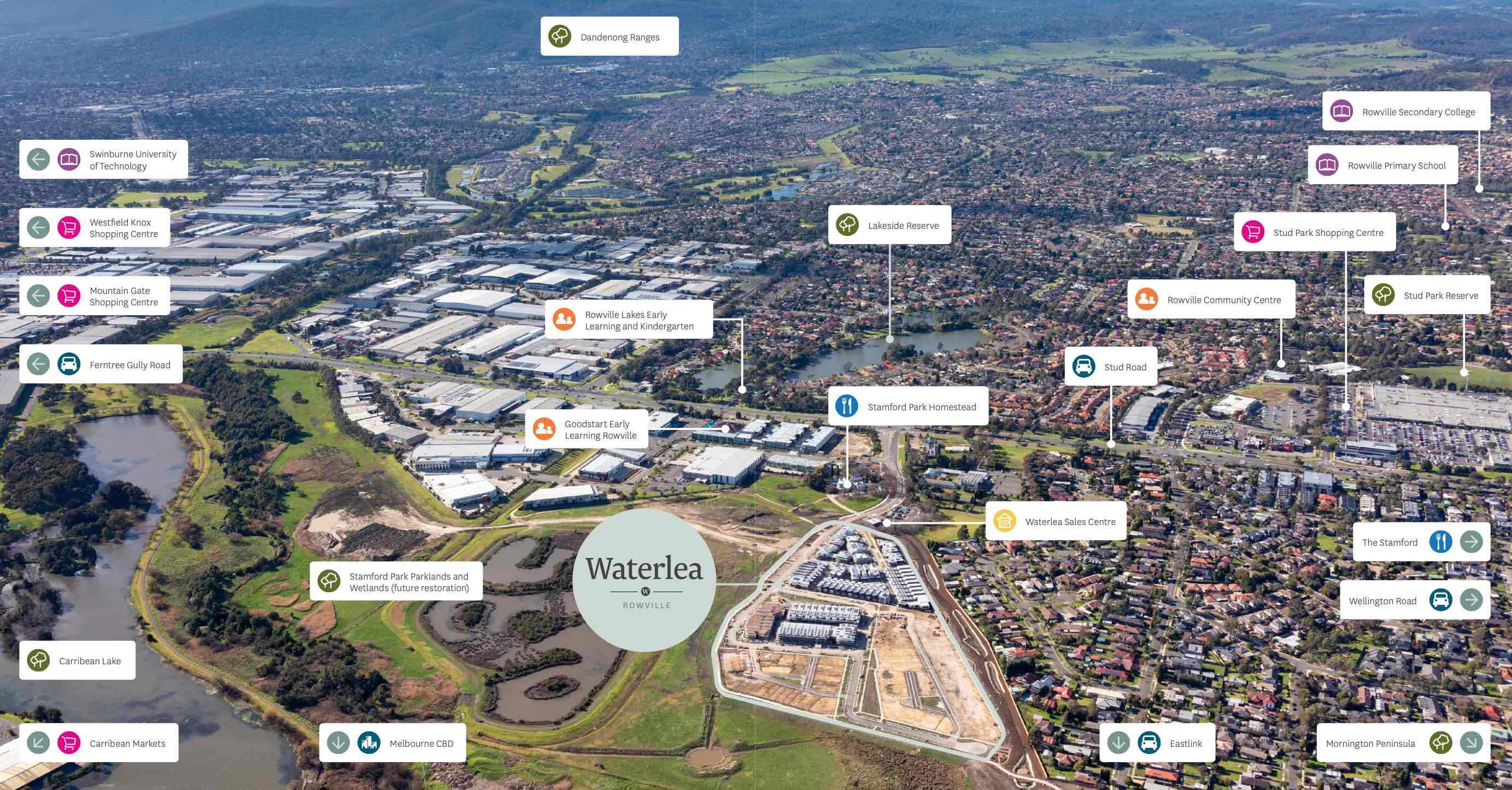 Waterlea Estate - Rowville Aerial