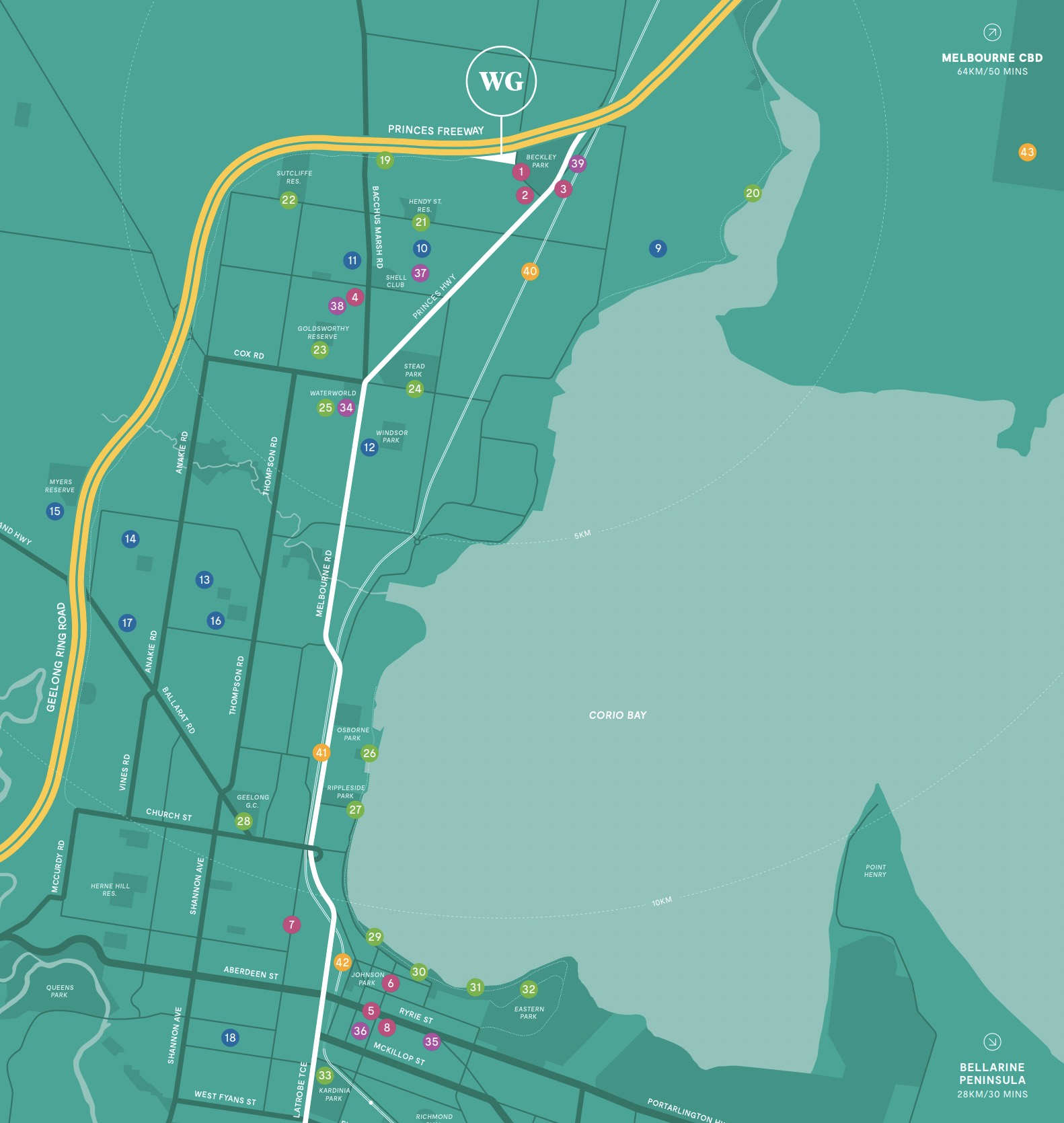Wattle Grove Estate - Corio location map