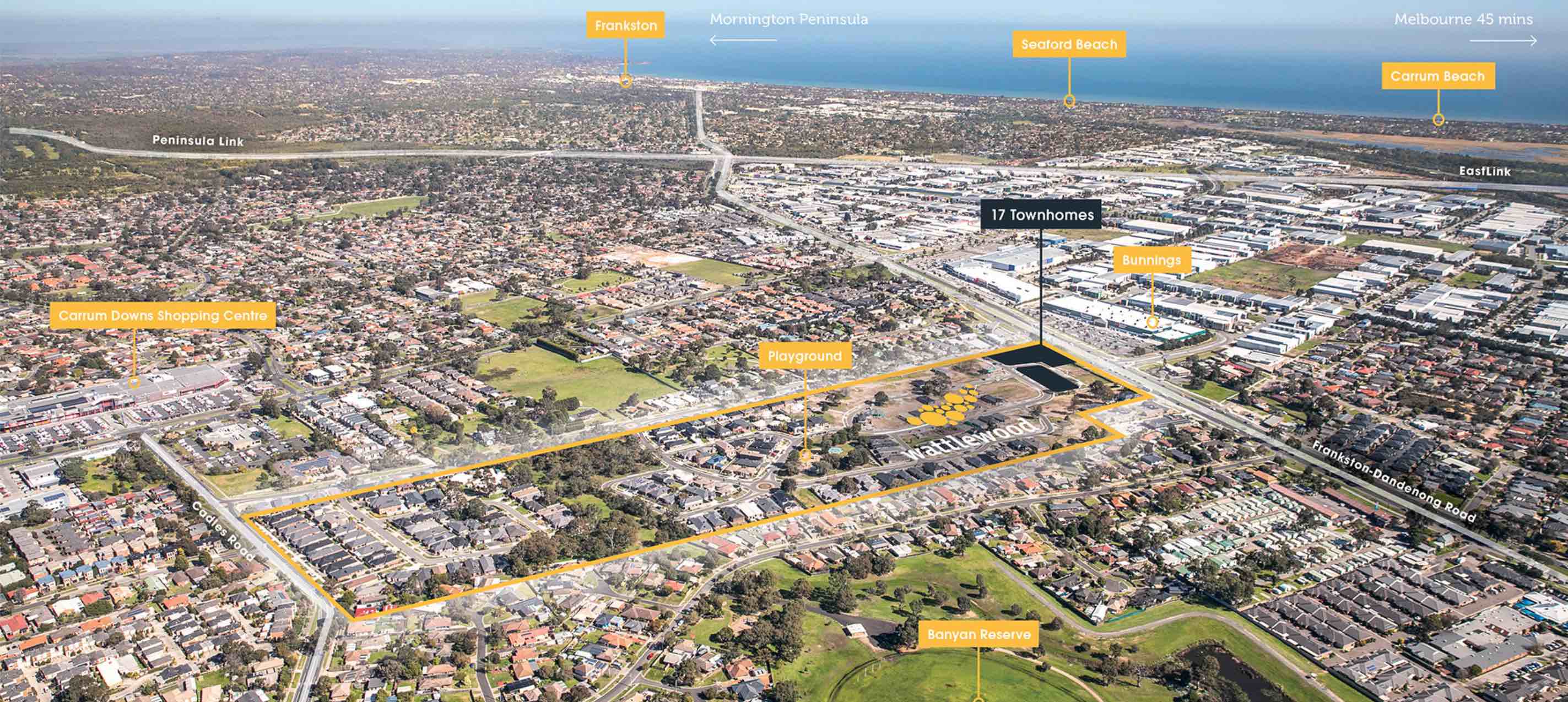 Wattlewood Estate - Carrum Downs Aerial