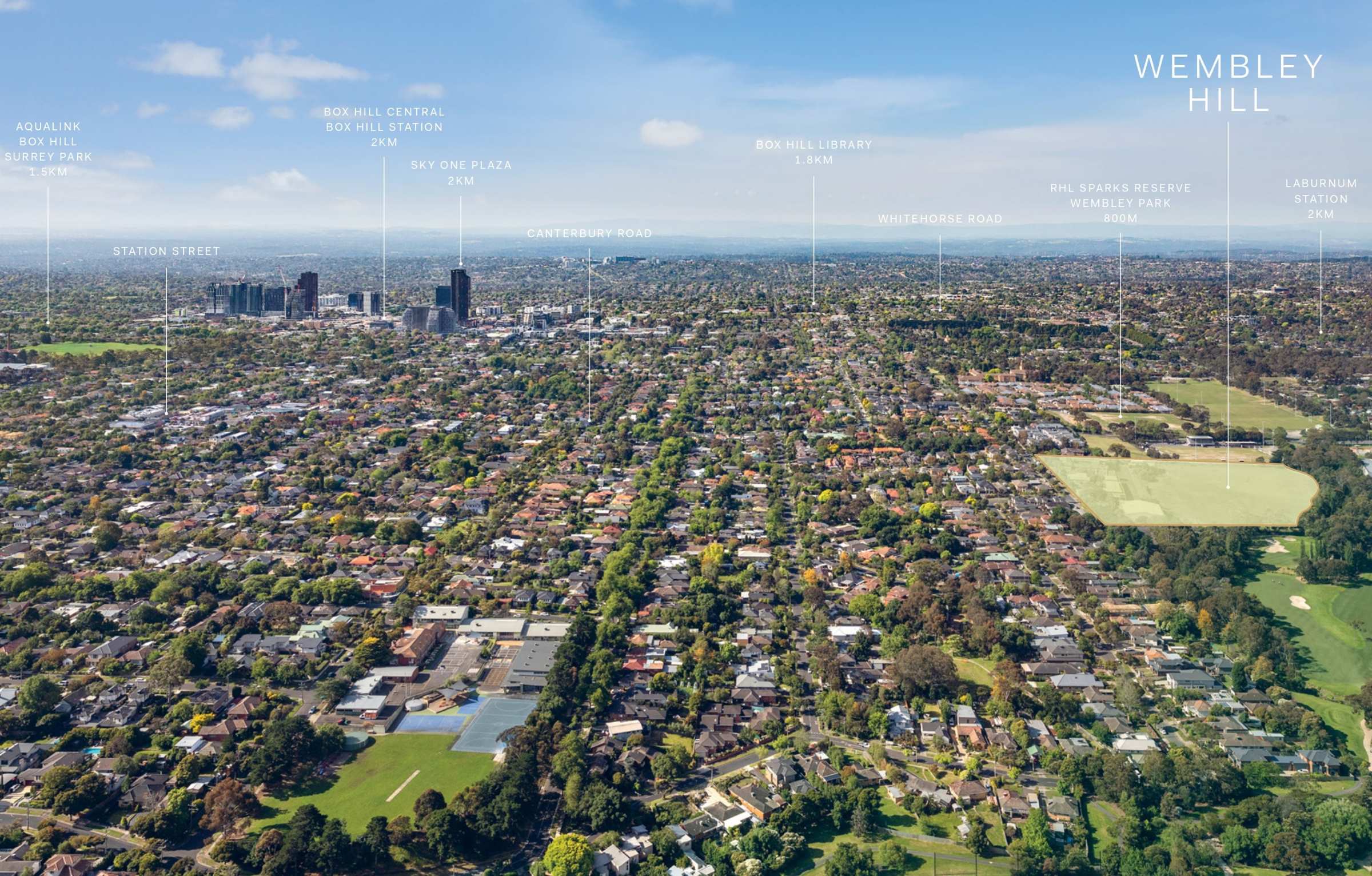 Wembley Hill Townhomes - Box Hill South Aerial