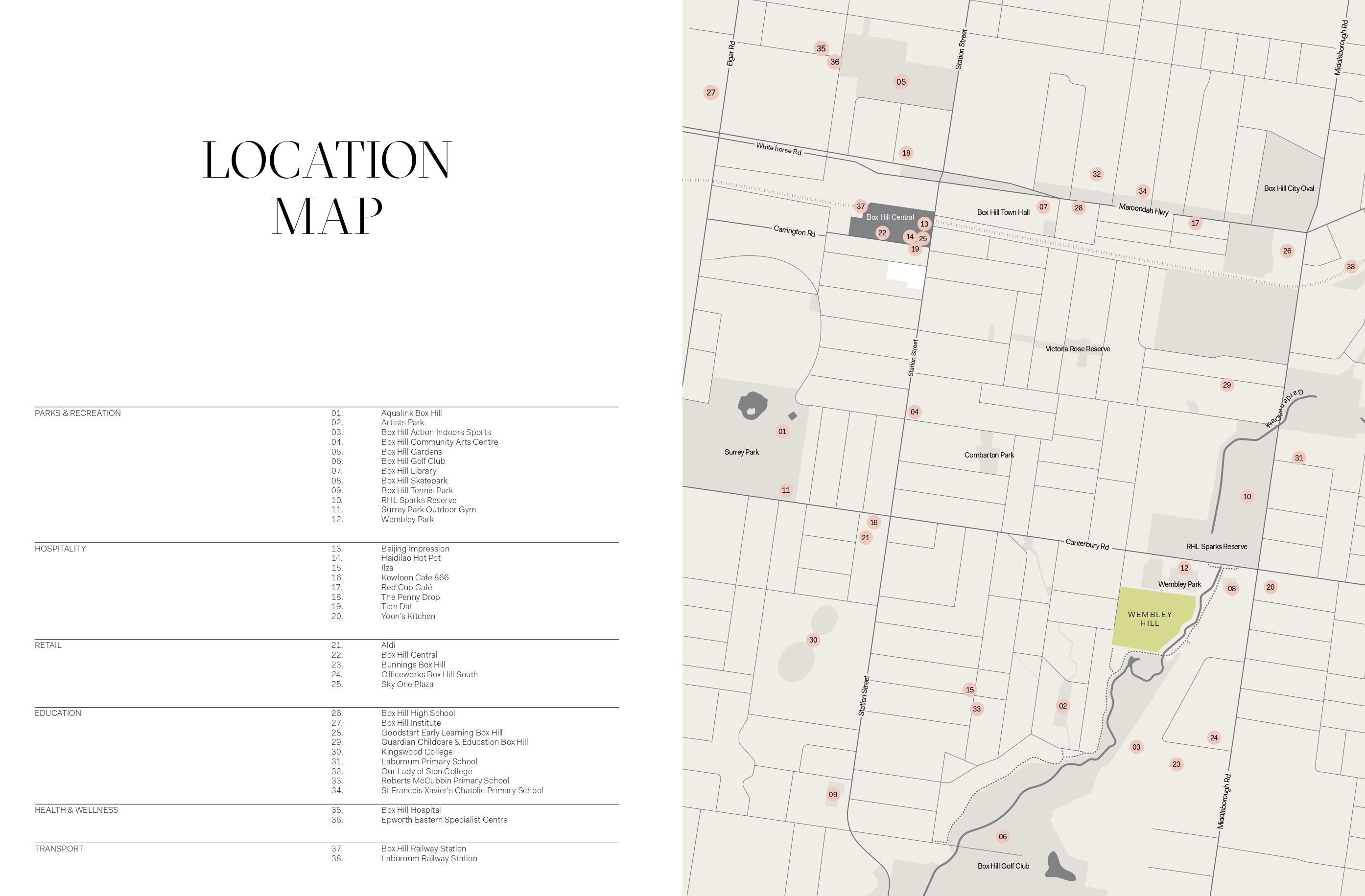Wembley Hill Townhomes - Box Hill South Location Map