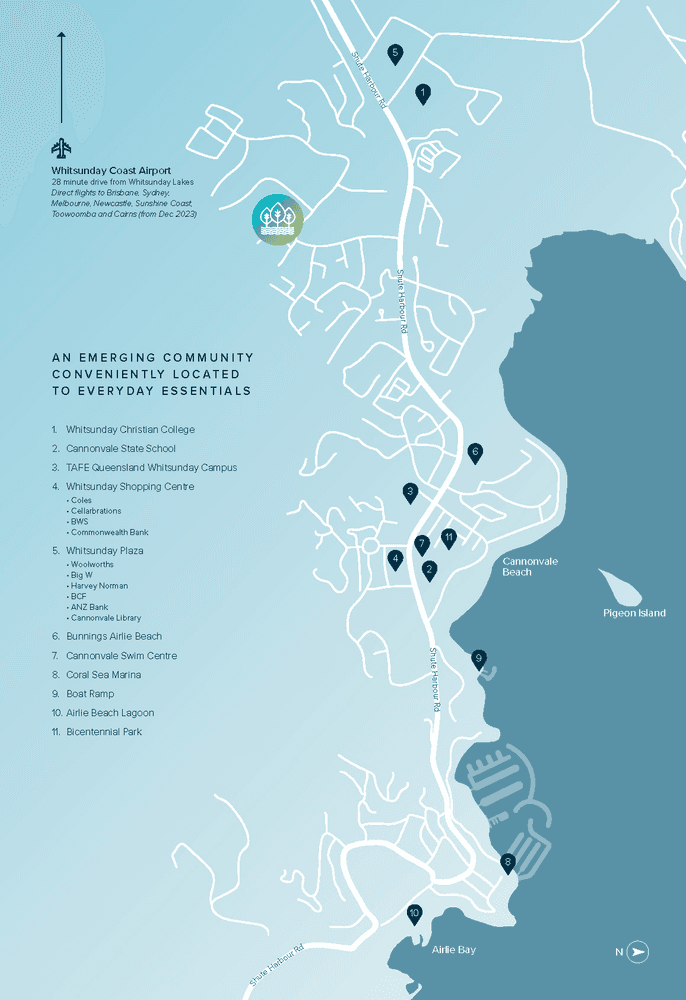 Whitsunday Lakes Estate - Cannonvale Location Map
