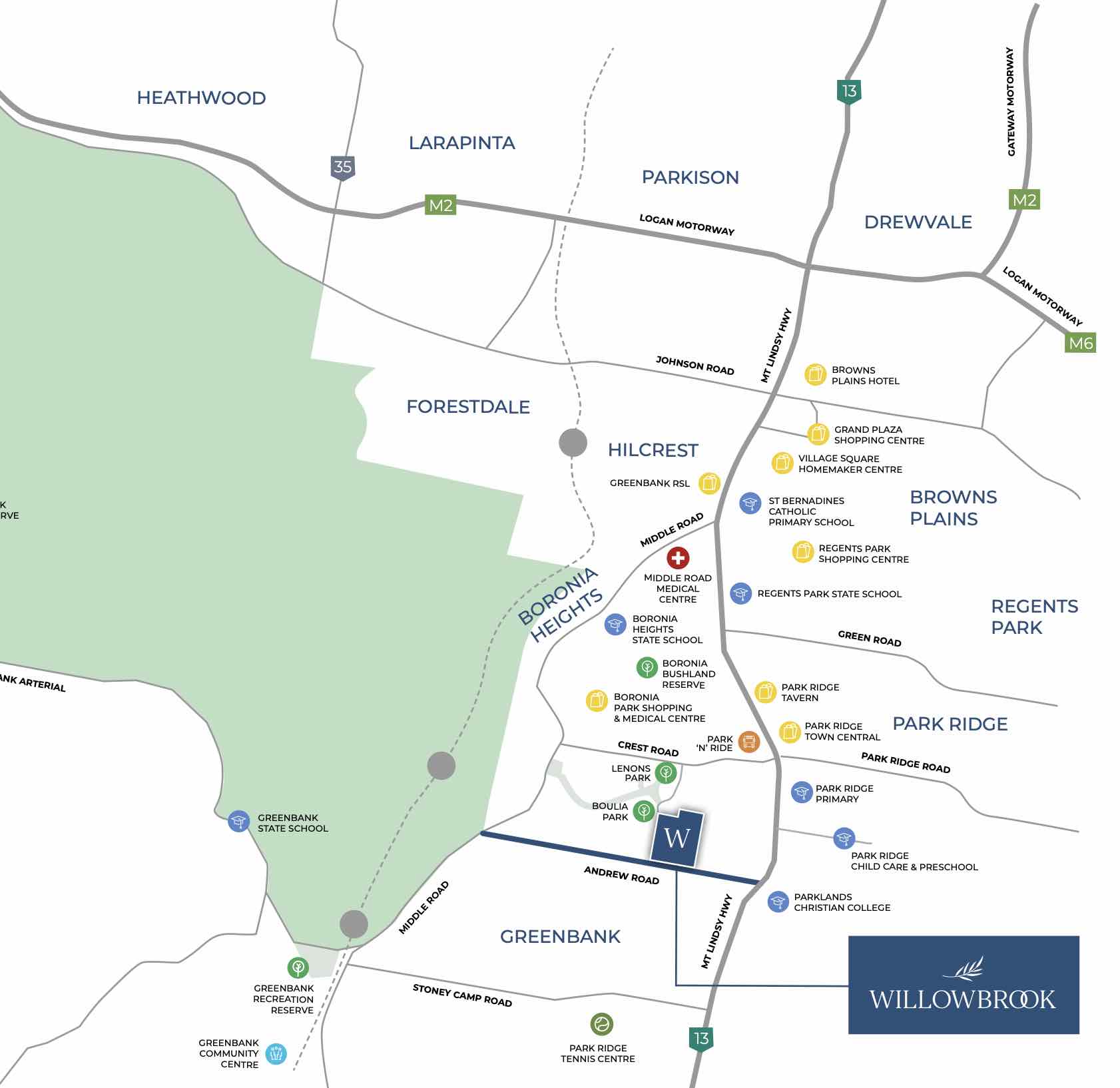 Willowbrook Estate - Greenbank Location map