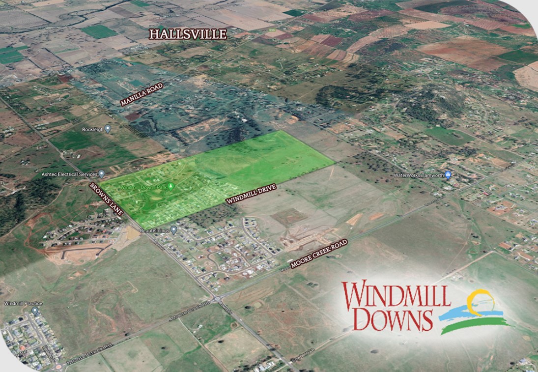 Windmill Downs Estate - Moore Creek Aerial