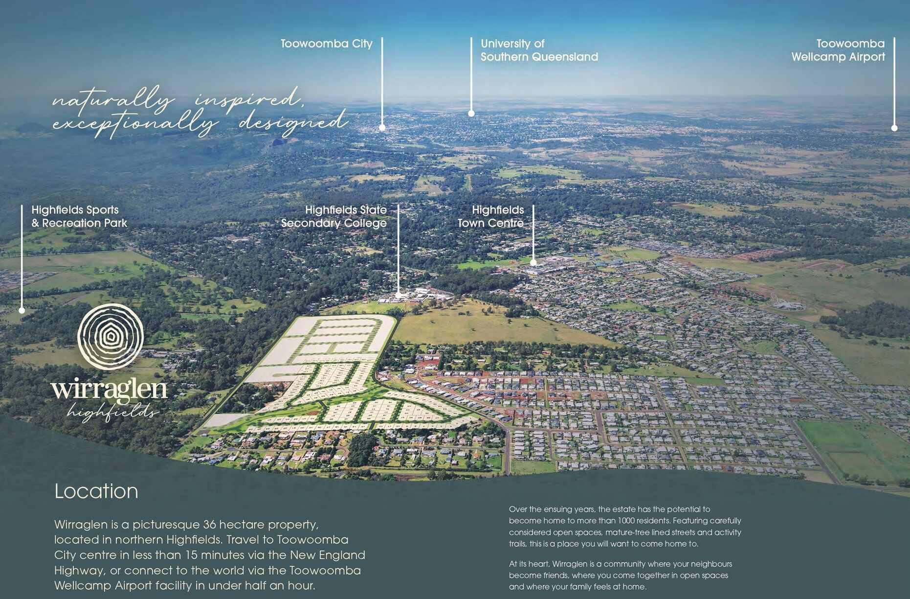 Wirraglen Estate - Highfields Aerial