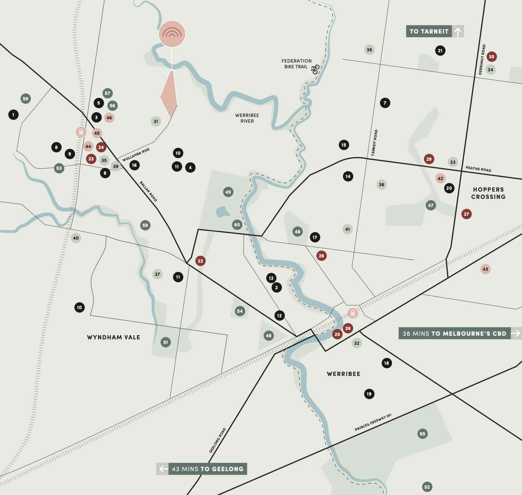 Wollahra Rise Estate - Wyndham Vale Location map