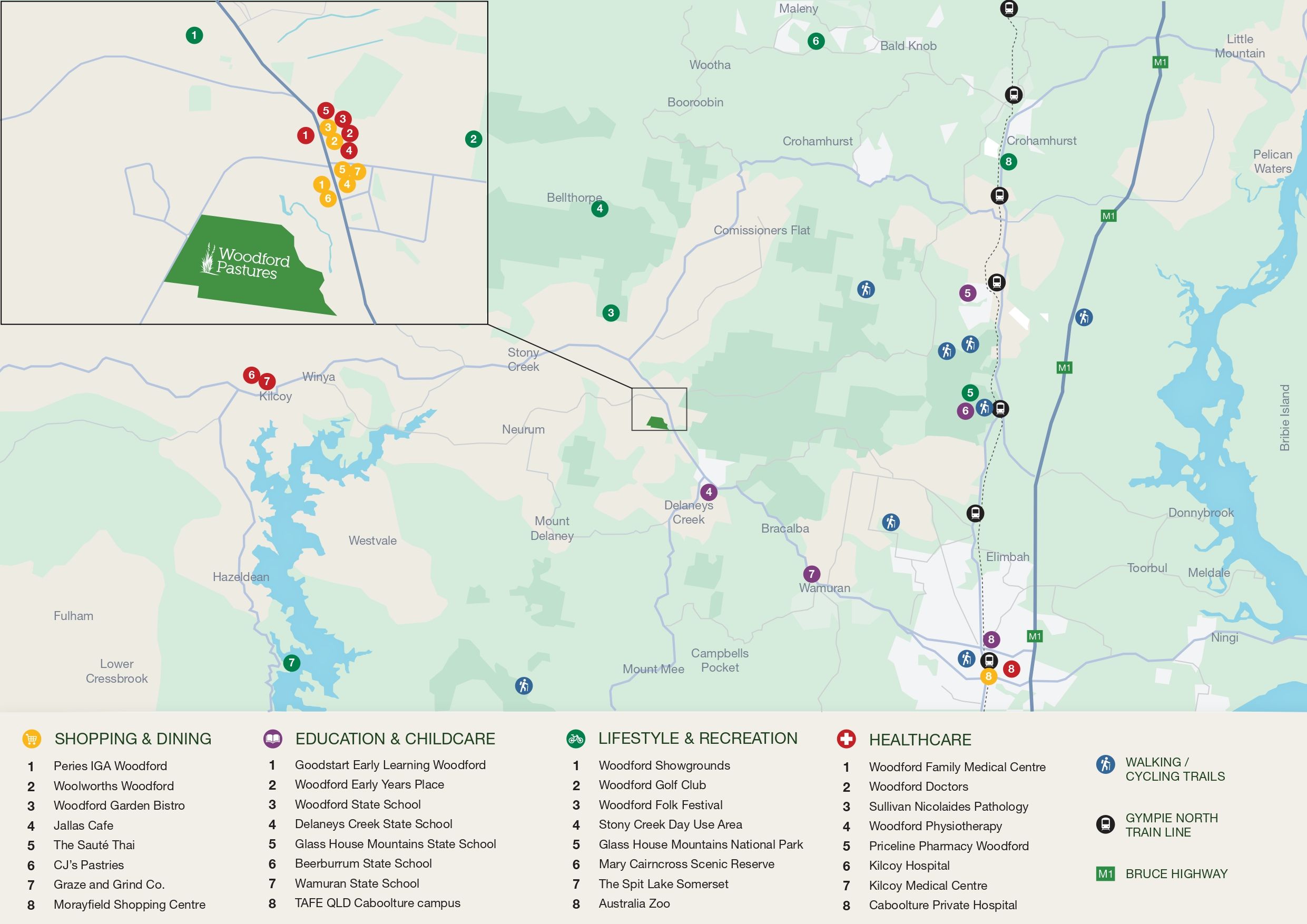 Woodford Pastures Estate - Woodford Location Map