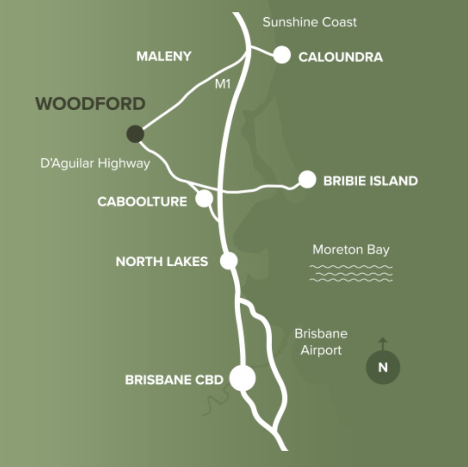Woodford Retreat - Woodford Location Map