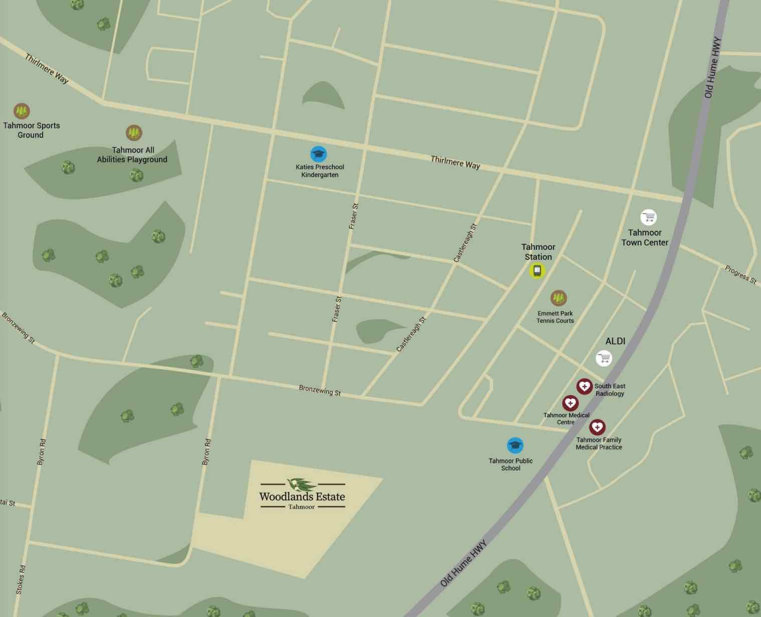 Woodlands Estate - Tahmoor Location map