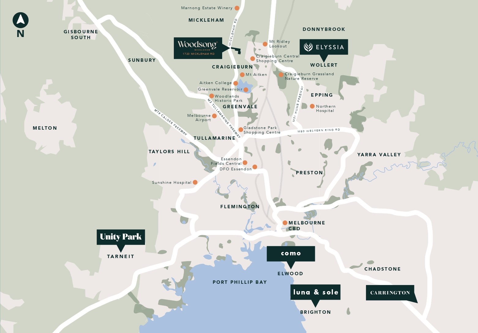 Woodsong Estate - Mickleham Location Map