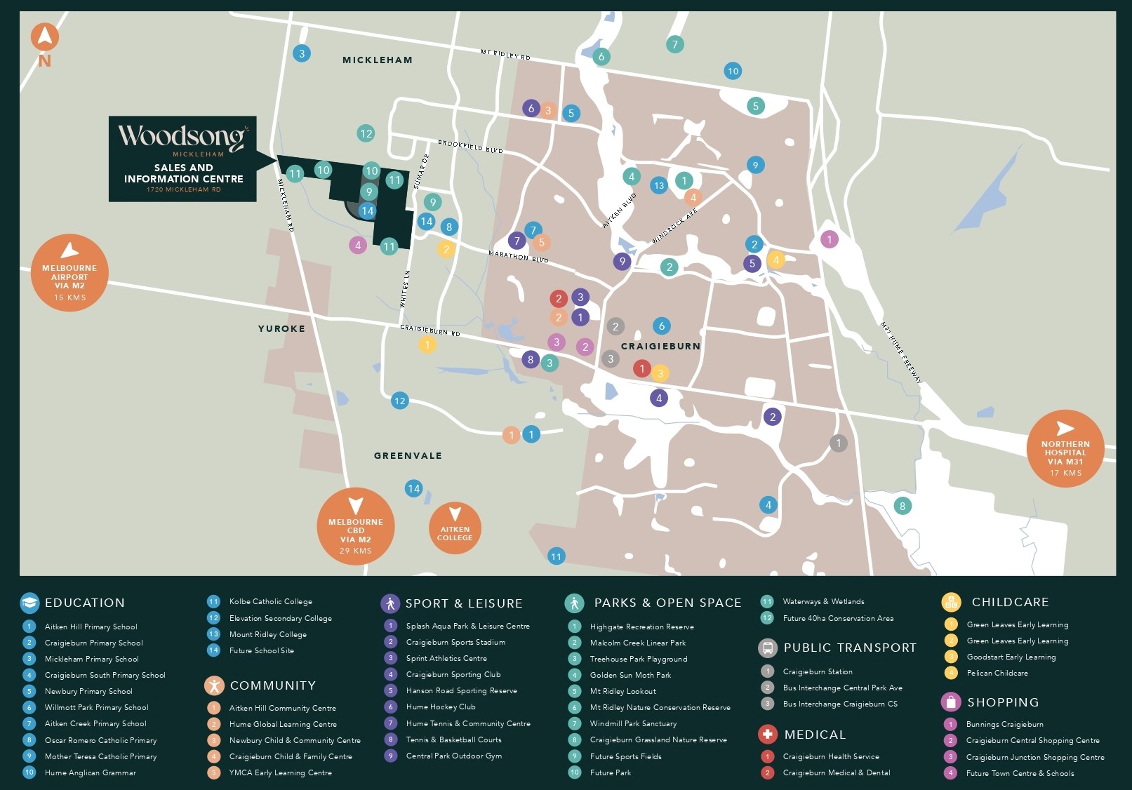 Woodsong Estate - Mickleham Location Map