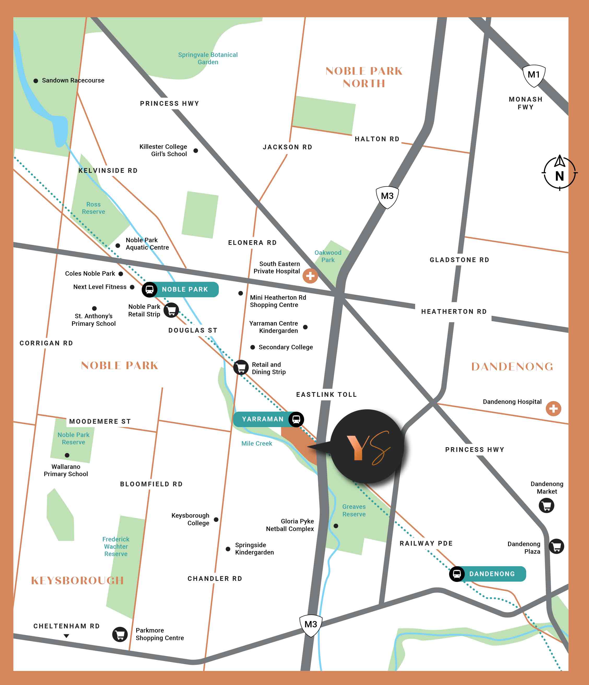 Yarraman Village Estate - Noble Park Location map