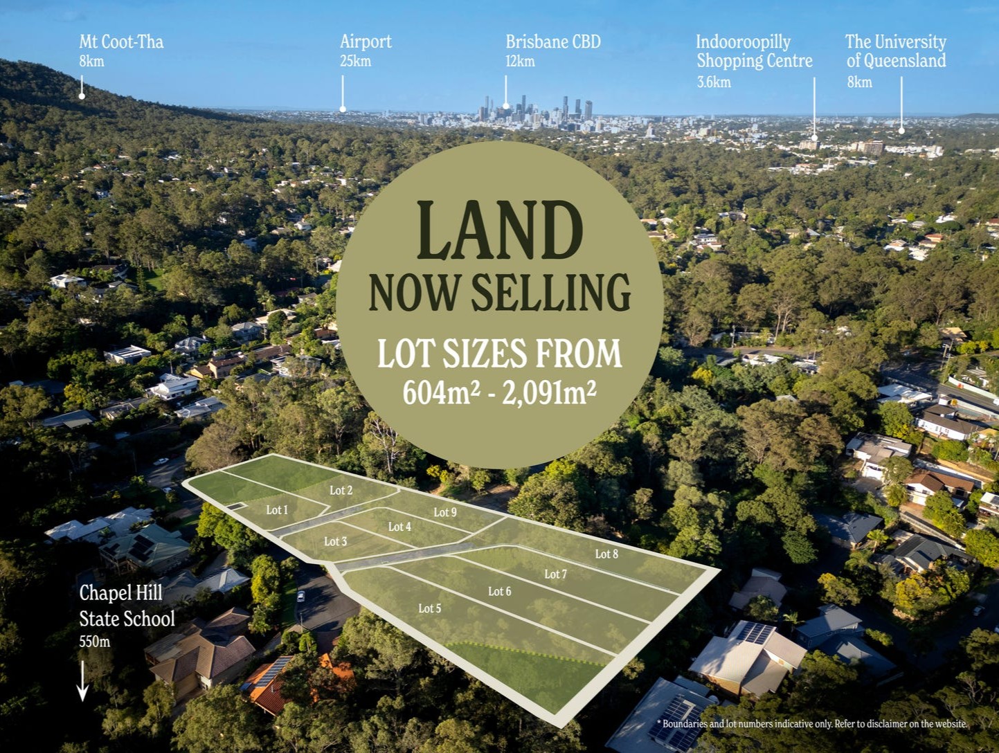 Satinwood Estate - Chapel Hill Aerial