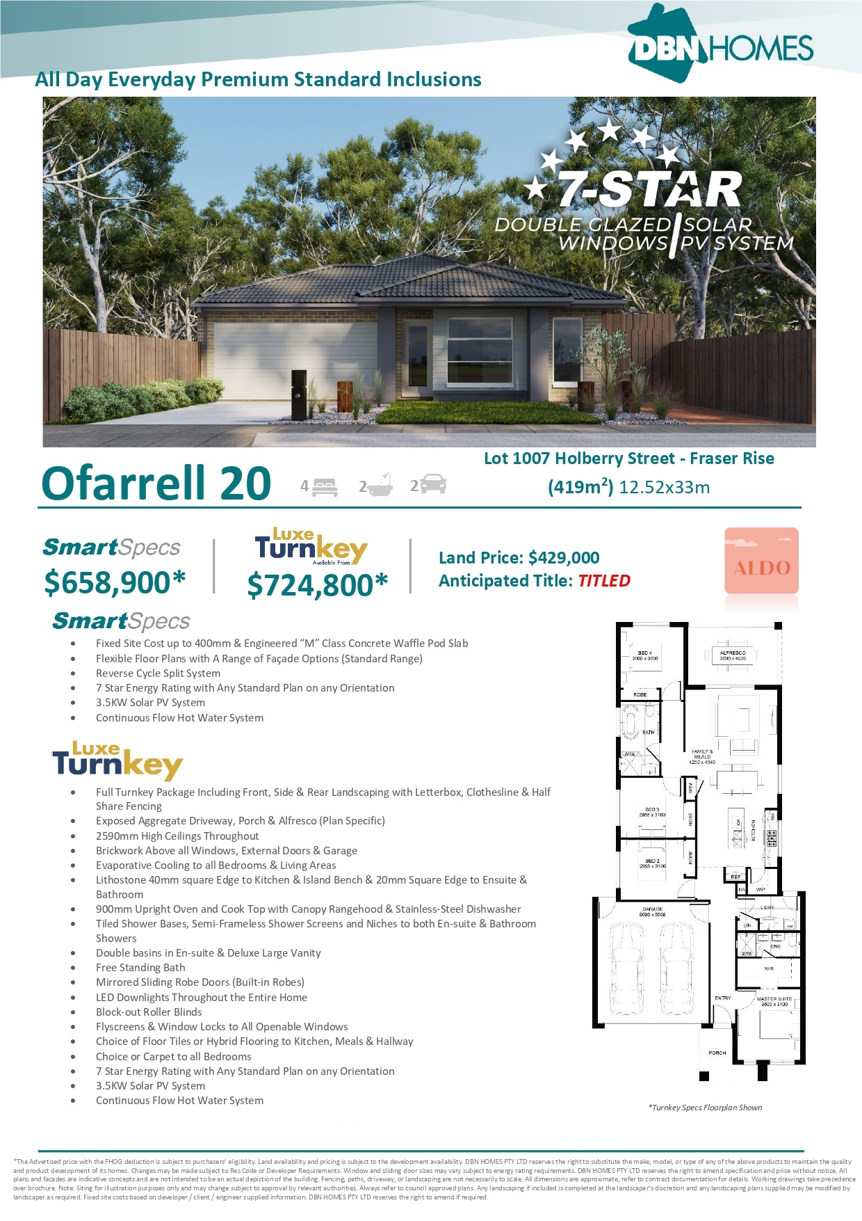 Aldo Estate - Fraser Rise - Lot 1007