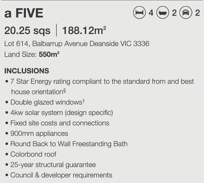 Little Springs Estate - Deanside - Lot 614